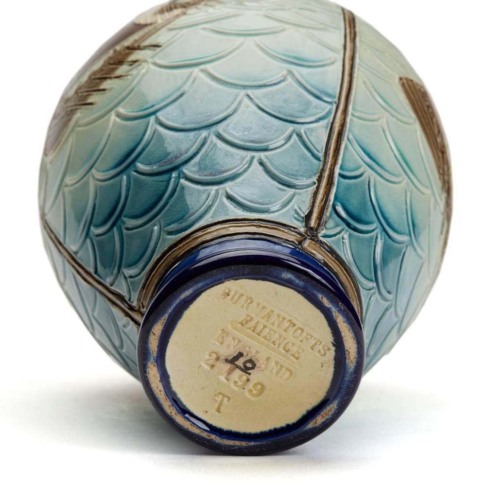 Pottery Joseph Walmsey Burmantofts Faience Longboats Vase