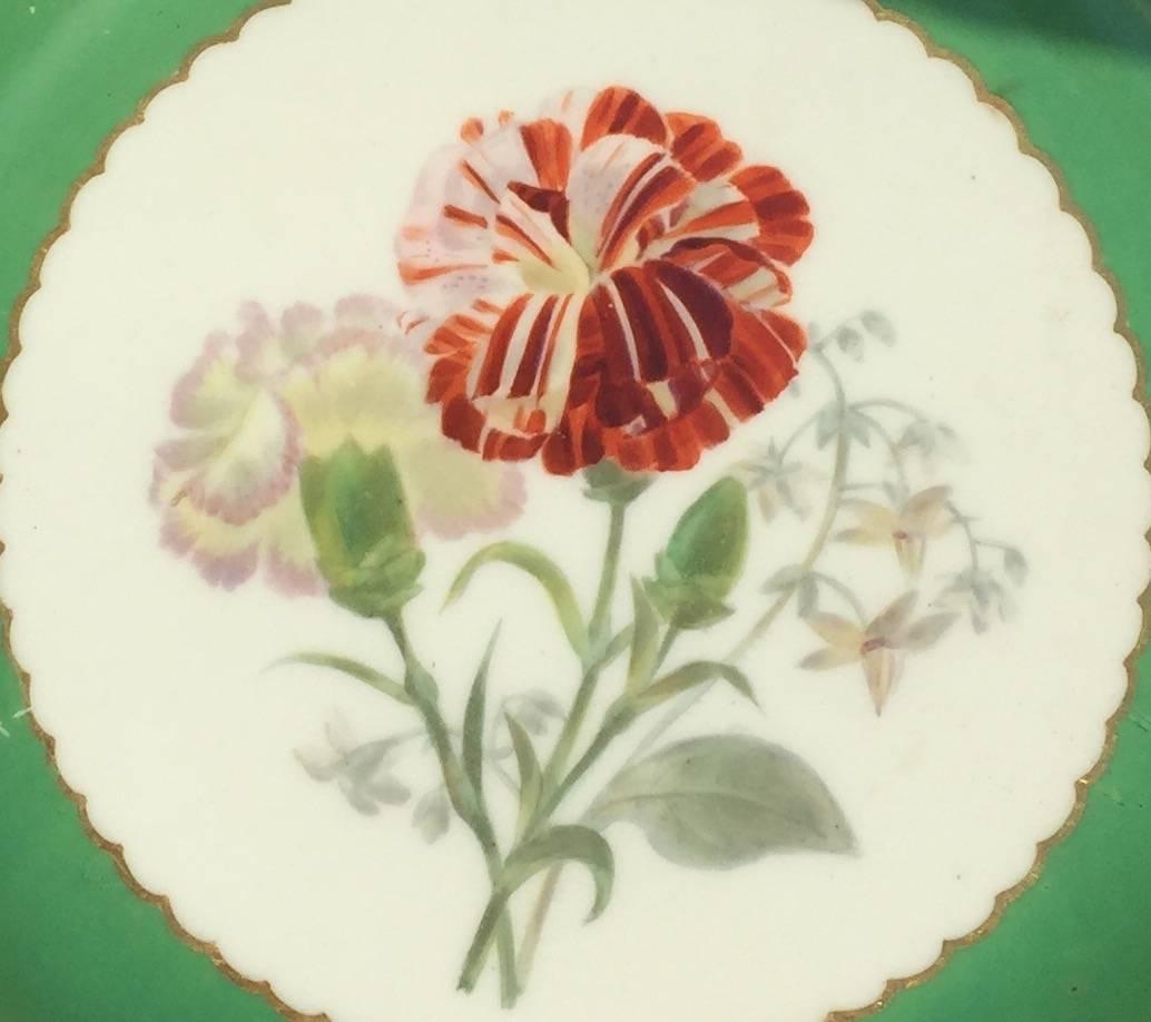 Late 19th Century Floral Porcelain Plates 