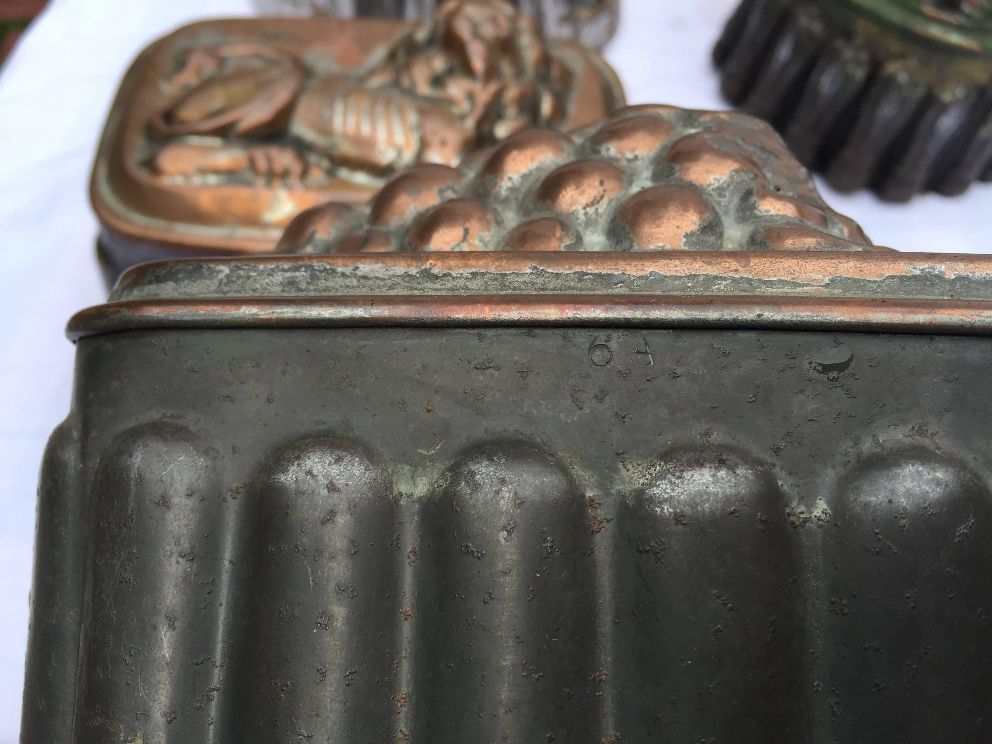 Copper Baking Molds ca1850 In Good Condition In New Haven, CT