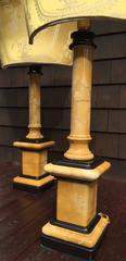Fine Pair of Neoclassical Column Lamps