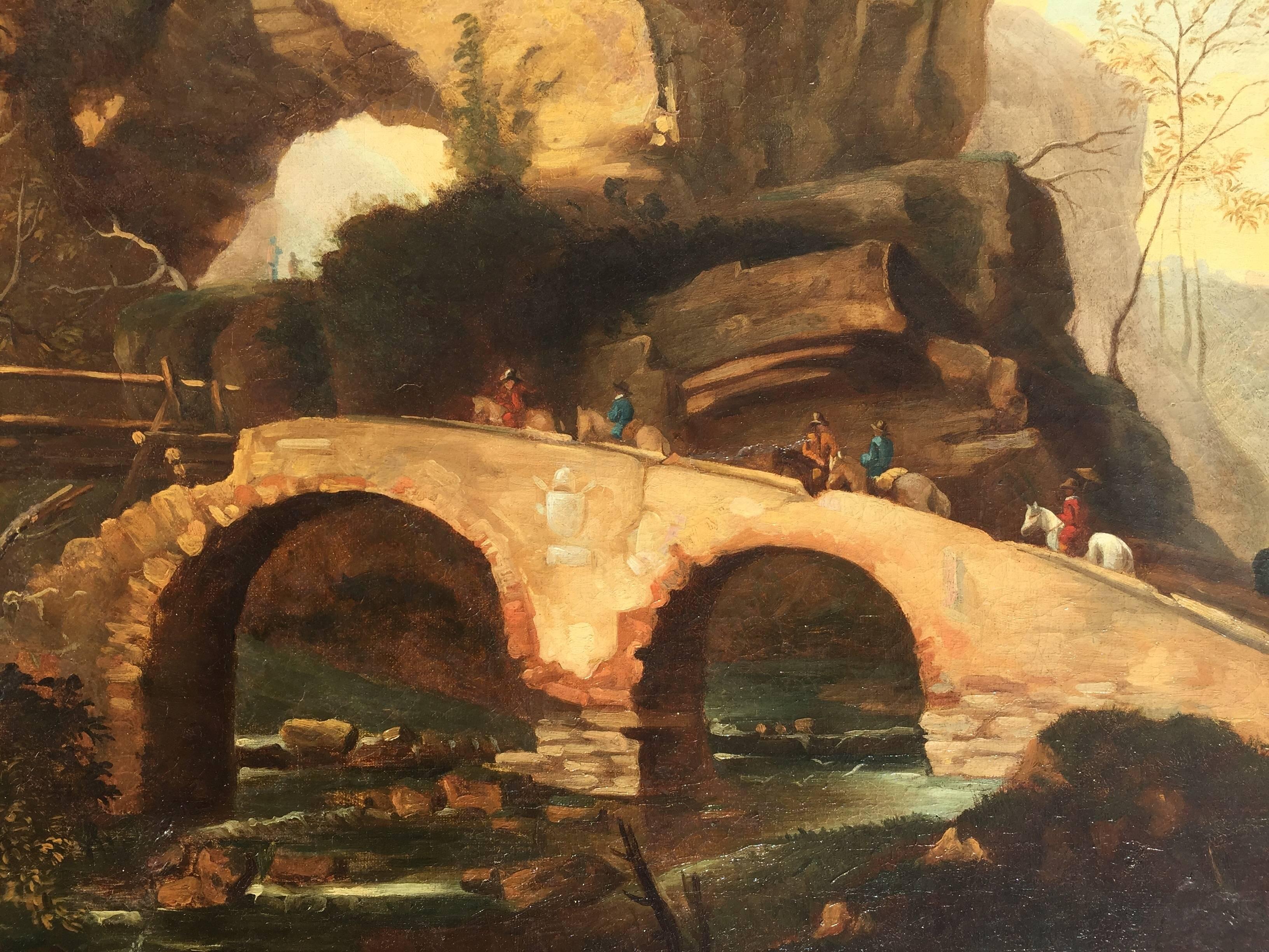 Italian Landscape Oil Painting 1790 1