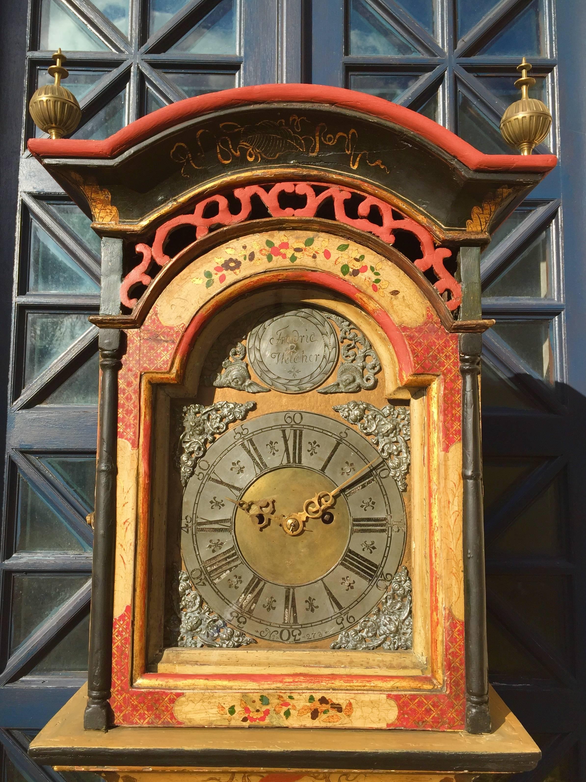 Chinese Chippendale  Grandfather Clock by Fredric Weleher 