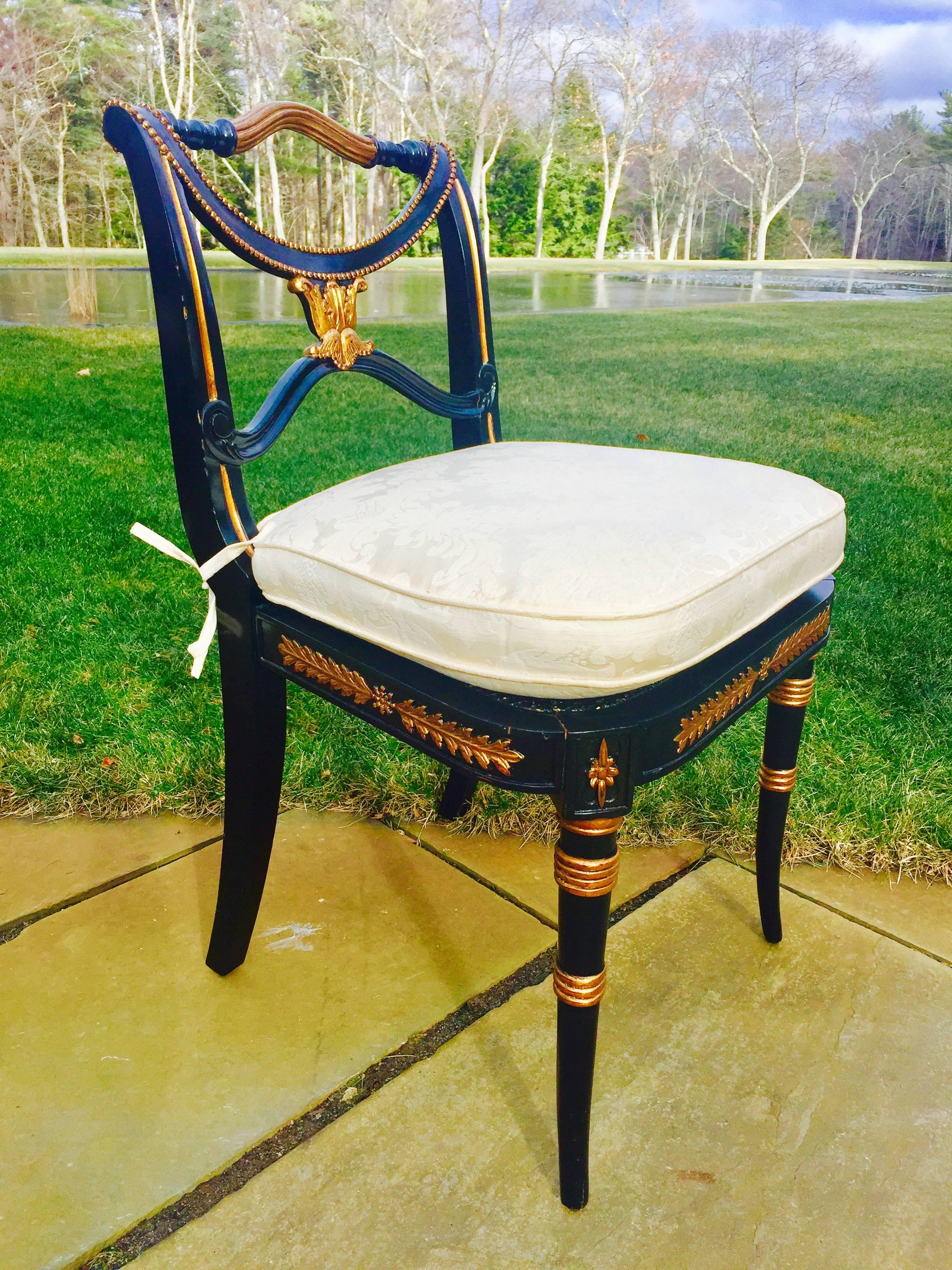 Ebonized  Regency Style Dining Chairs 