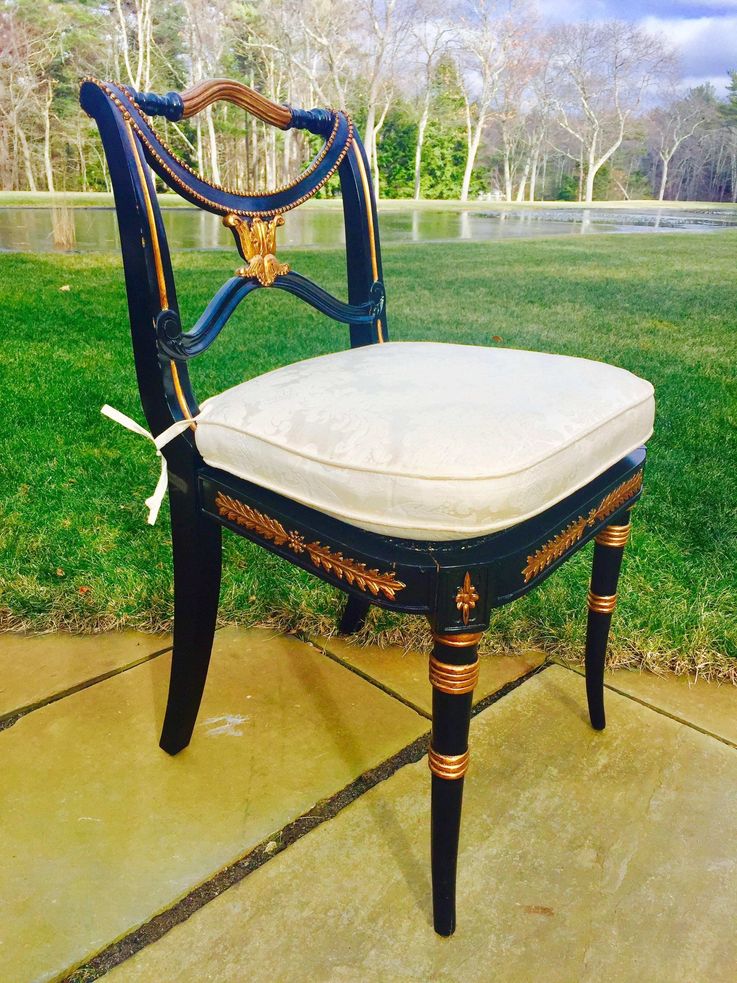 Ebonized Regency Style Dining Chairs