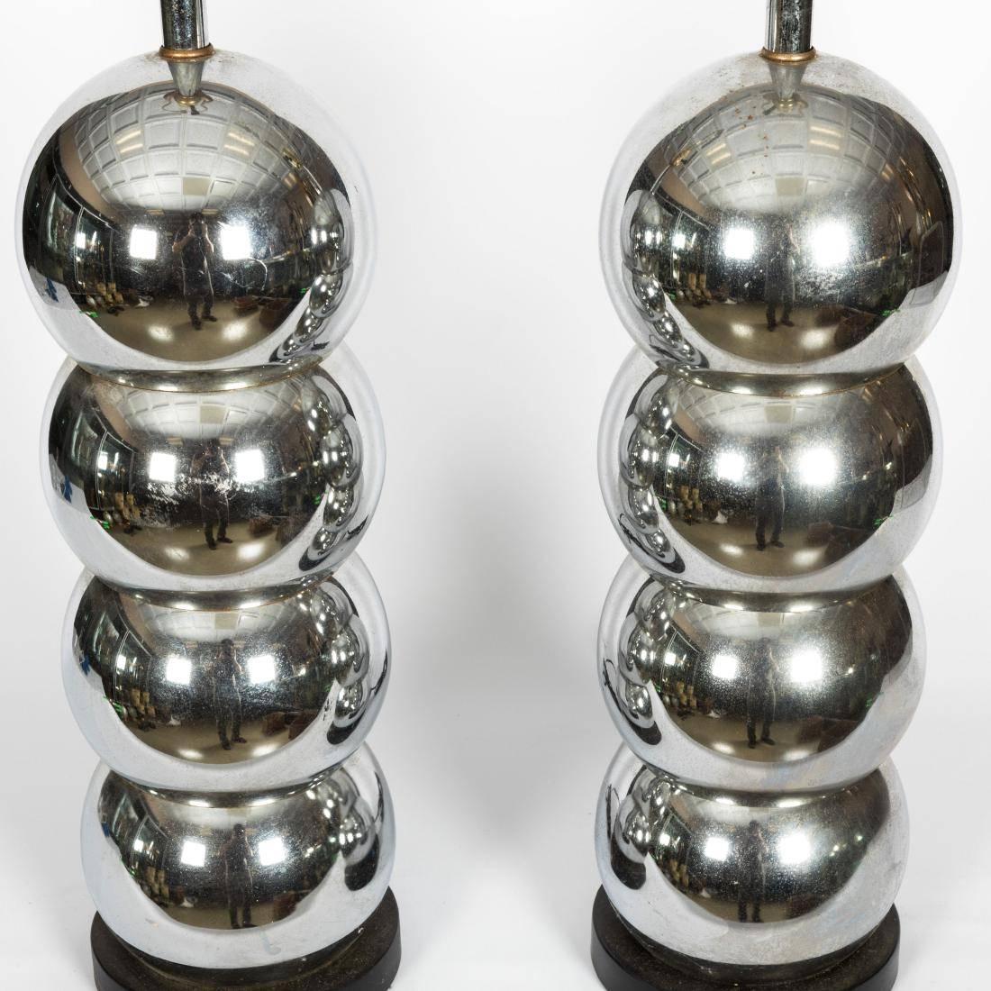 North American Pair of Mid-Century Modern Chrome Lamps