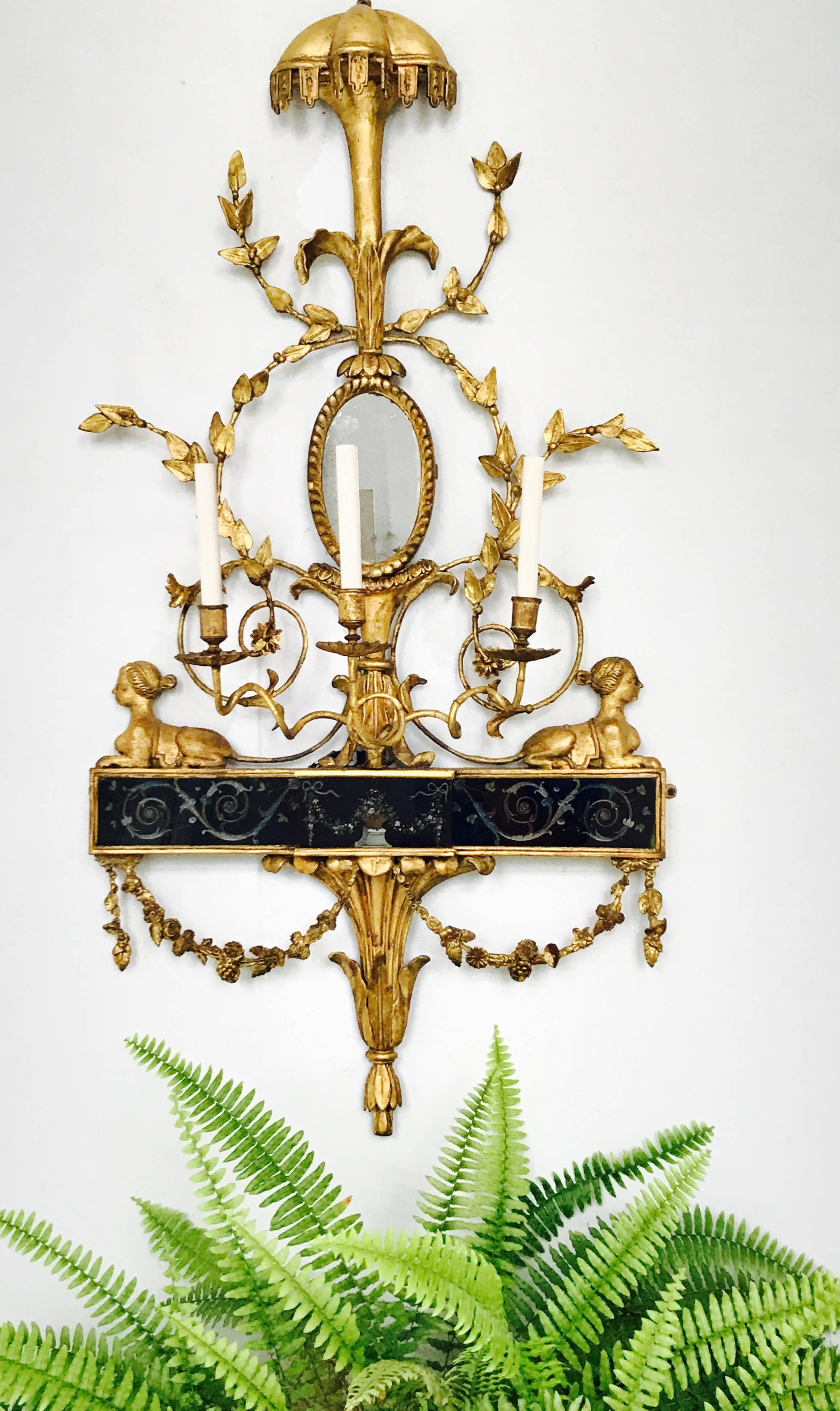 English John Linnell Attributed Wall Sconces Neoclassical Style For Sale