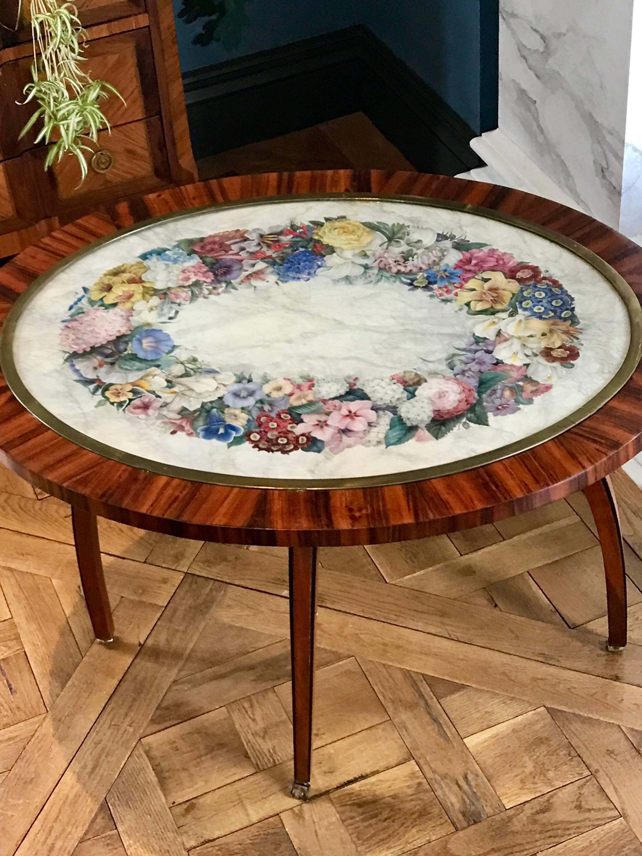 Hand-Painted Art Deco Side Table For Sale