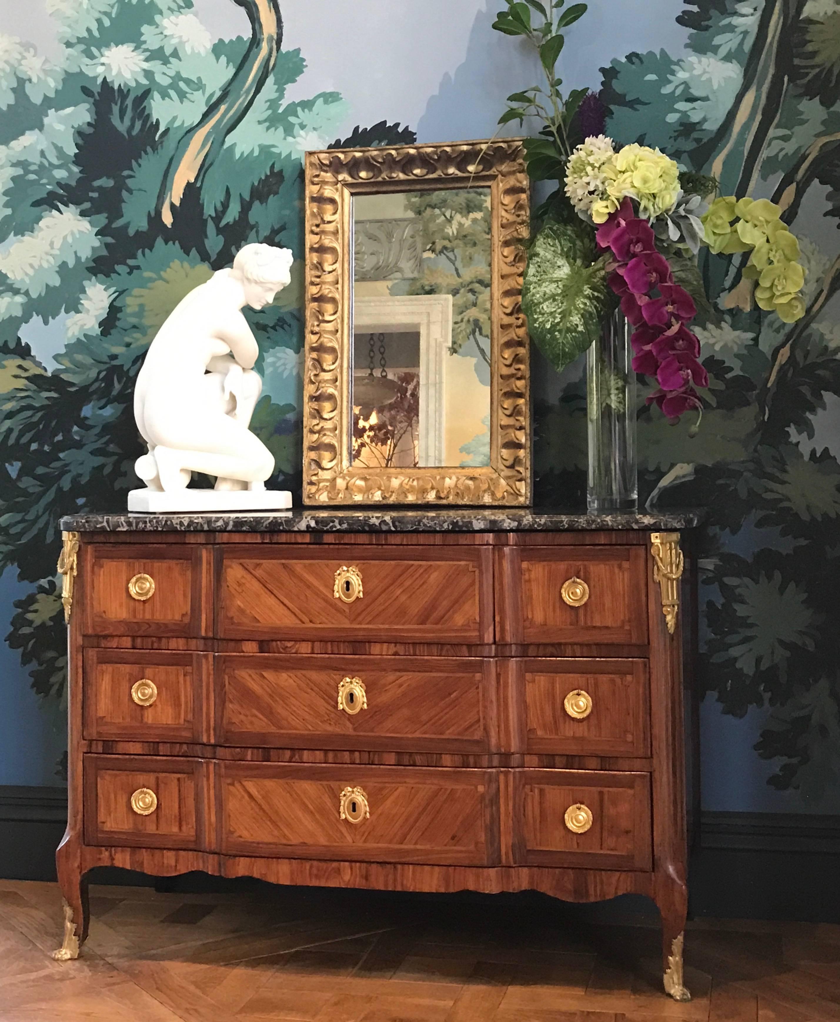 French Transitional Marble Top Commode  For Sale