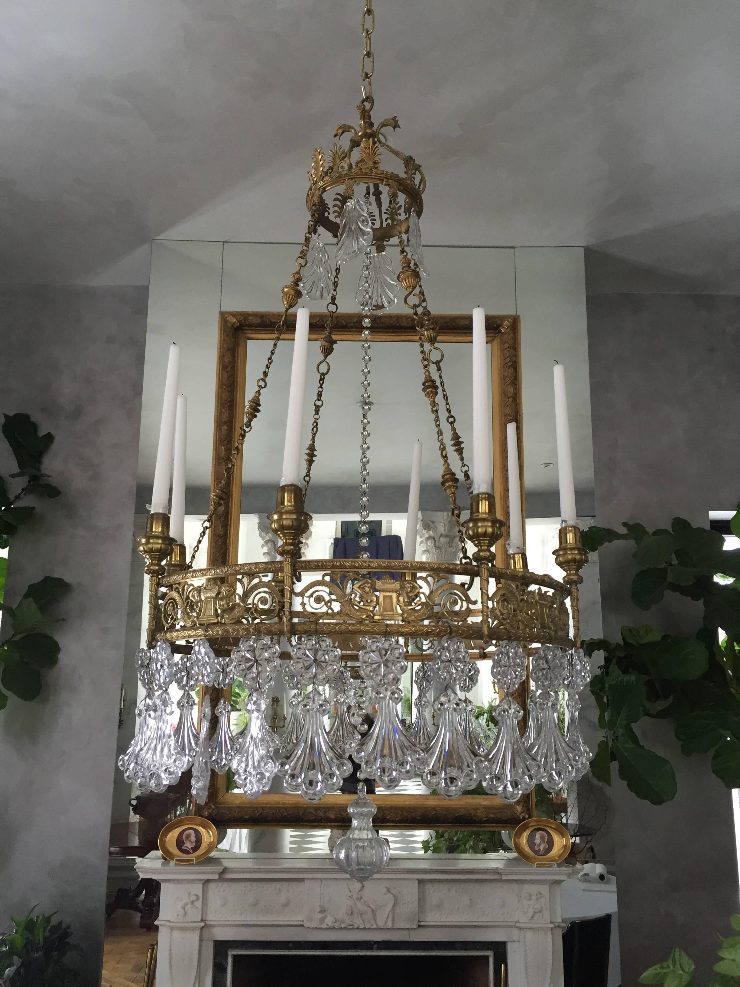Neoclassical Crystal Chandelier In Neoclasiclal Style 