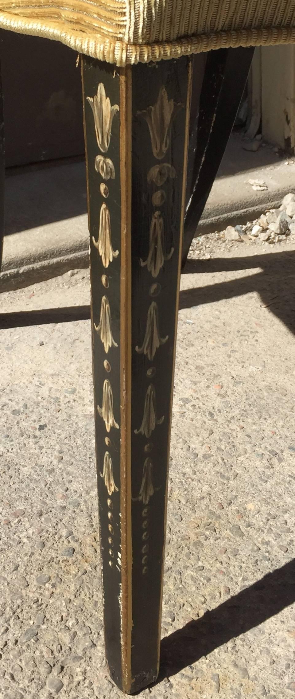 Pair of Hepplewhite Shield Back Chairs with Windsor Feather Painted Backs In Good Condition In New Haven, CT