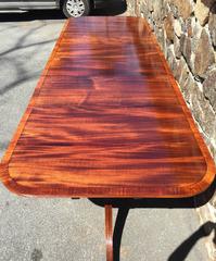 Mahogany Dining Table with three Pedestals, Banded Top Regency Style 10.5' long