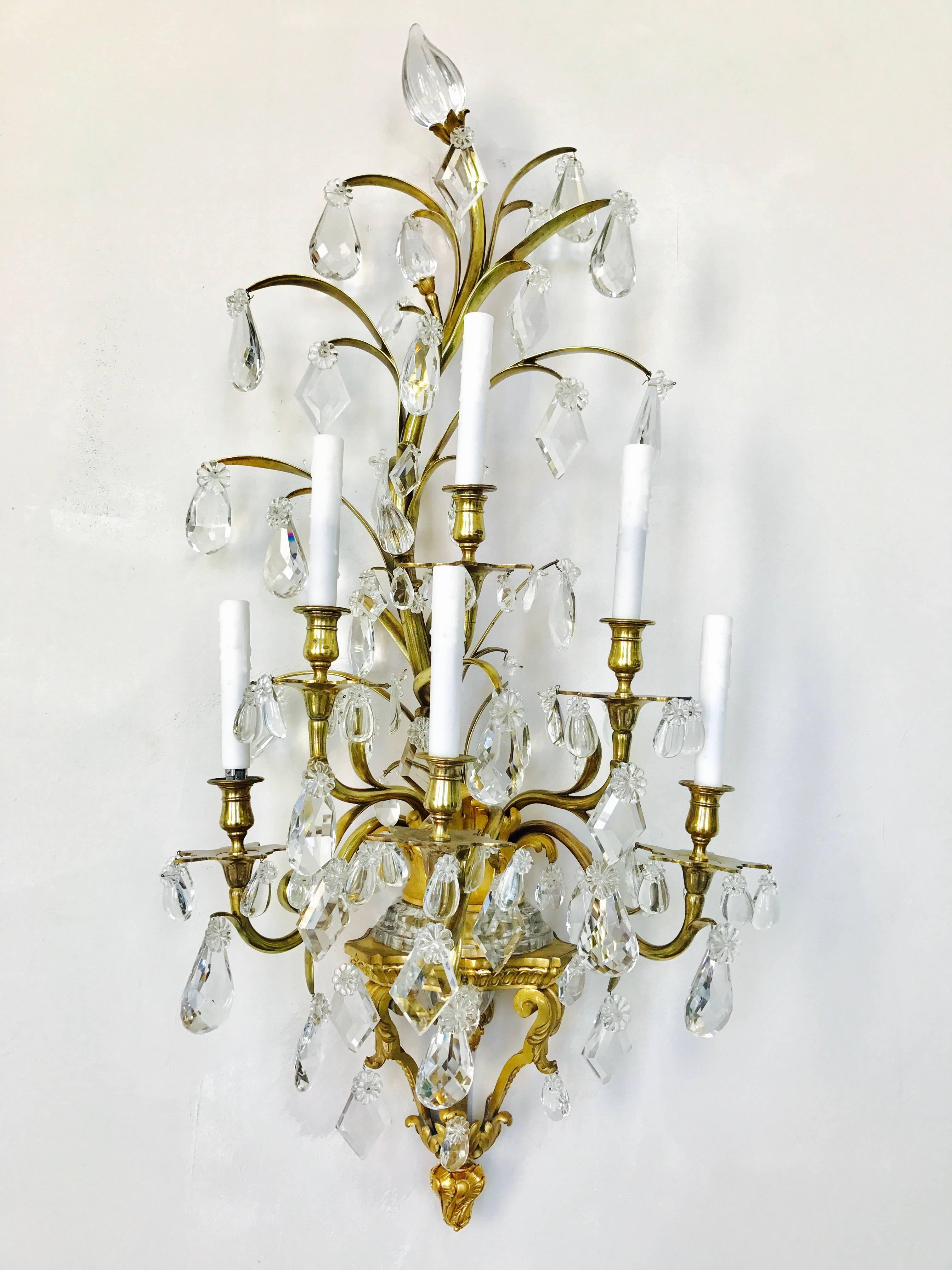  Baccarat Attributed Wall Sconces   In Good Condition In New Haven, CT