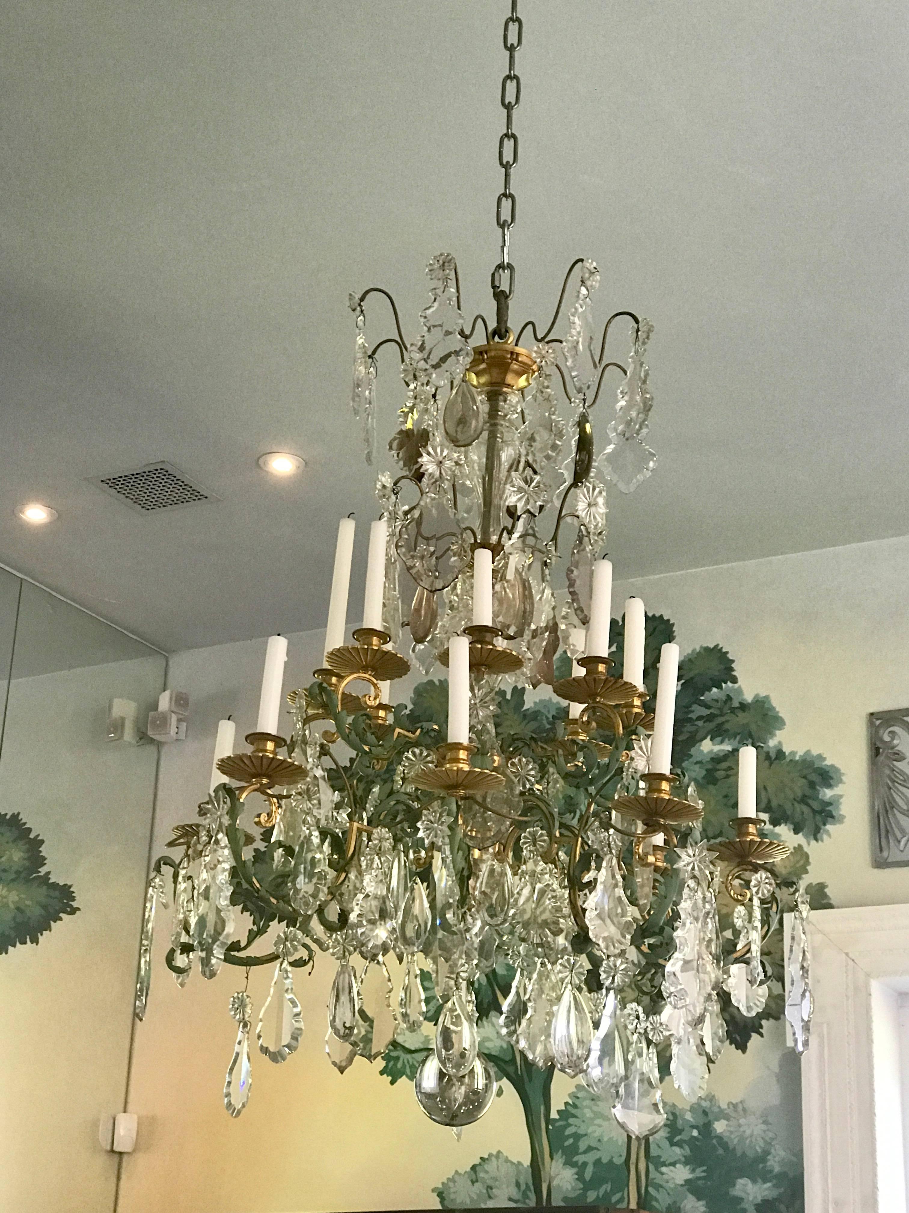 French Baccarat Style Crystal Chandelier