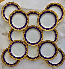 12 Cobalt Blue Dinner Plates