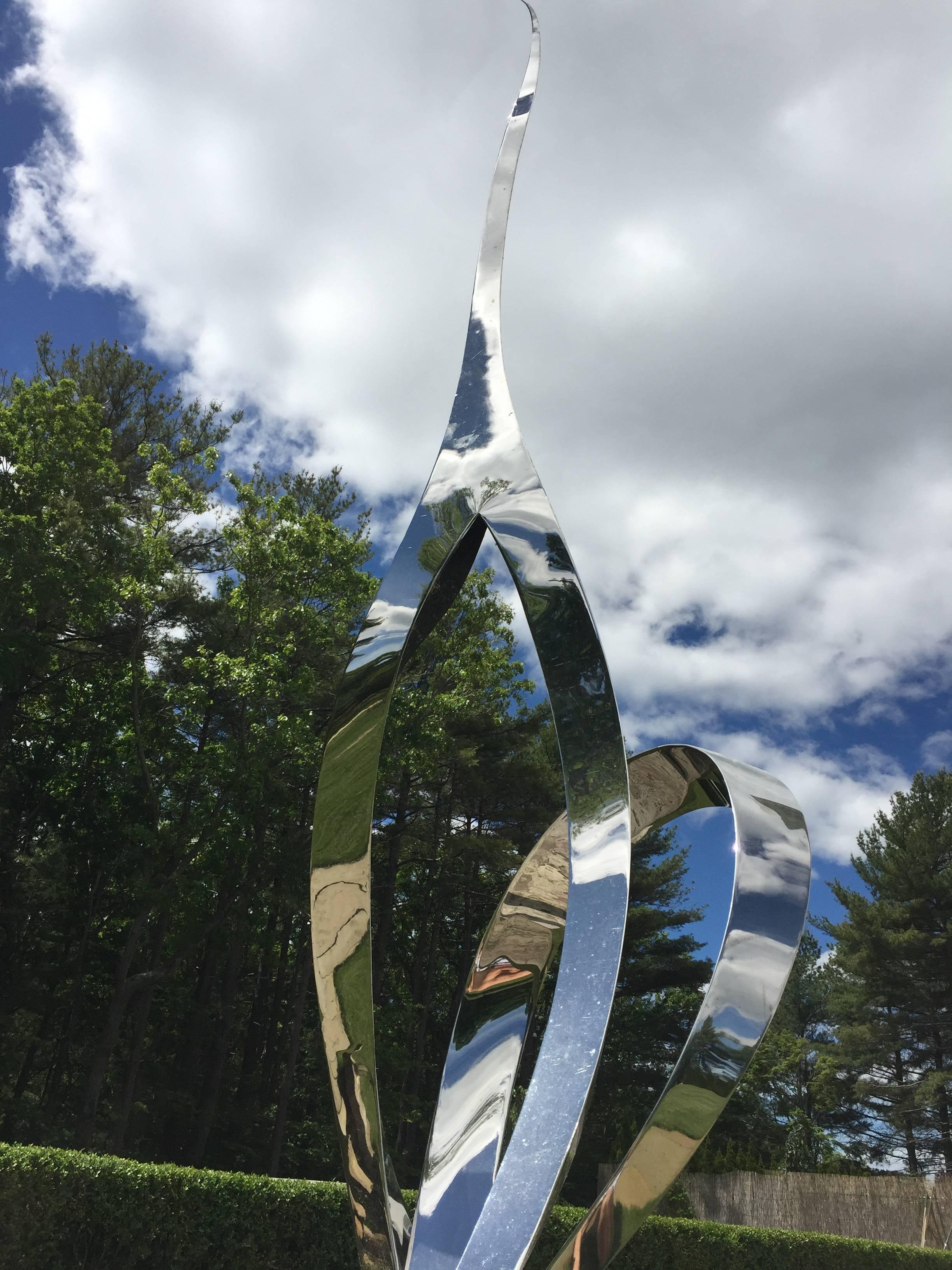 Hand-Crafted Sculpture of Dian Fossey  by John Raimondi made of Steel, 10.5' tall, 1987