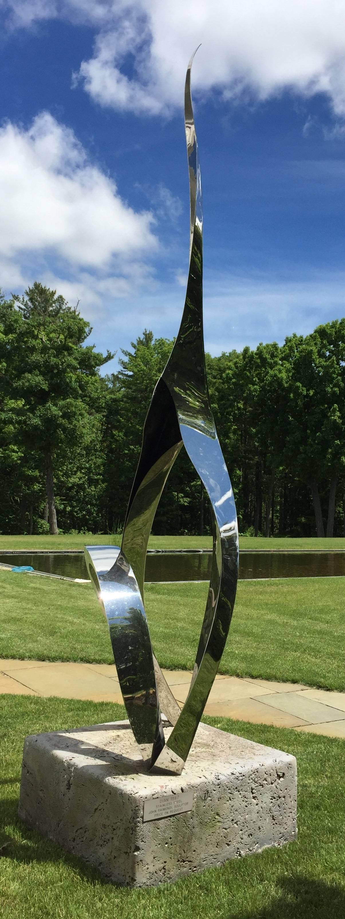 Modern Sculpture of Dian Fossey  by John Raimondi made of Steel, 10.5' tall, 1987