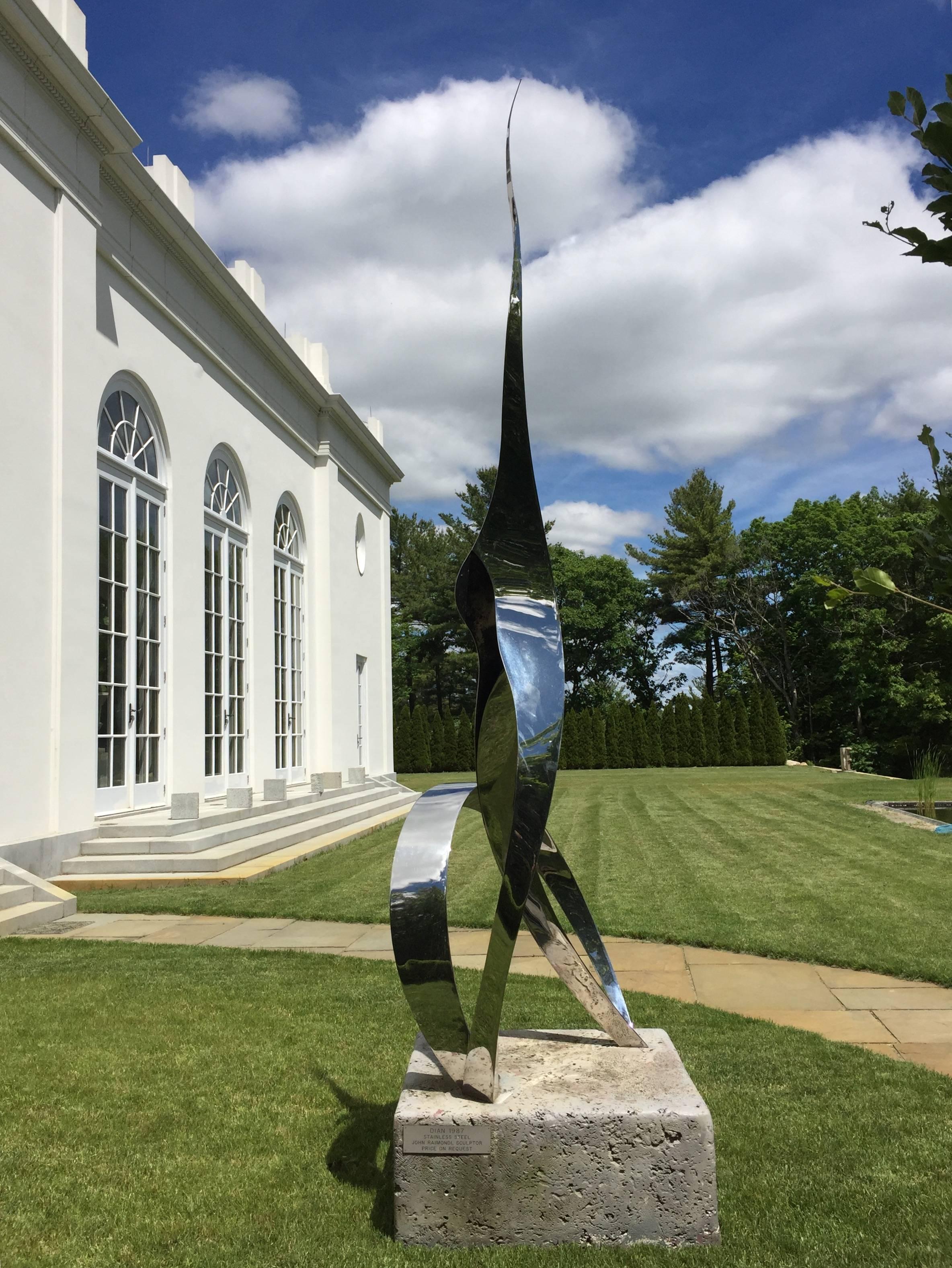 American Sculpture of Dian Fossey  by John Raimondi made of Steel, 10.5' tall, 1987