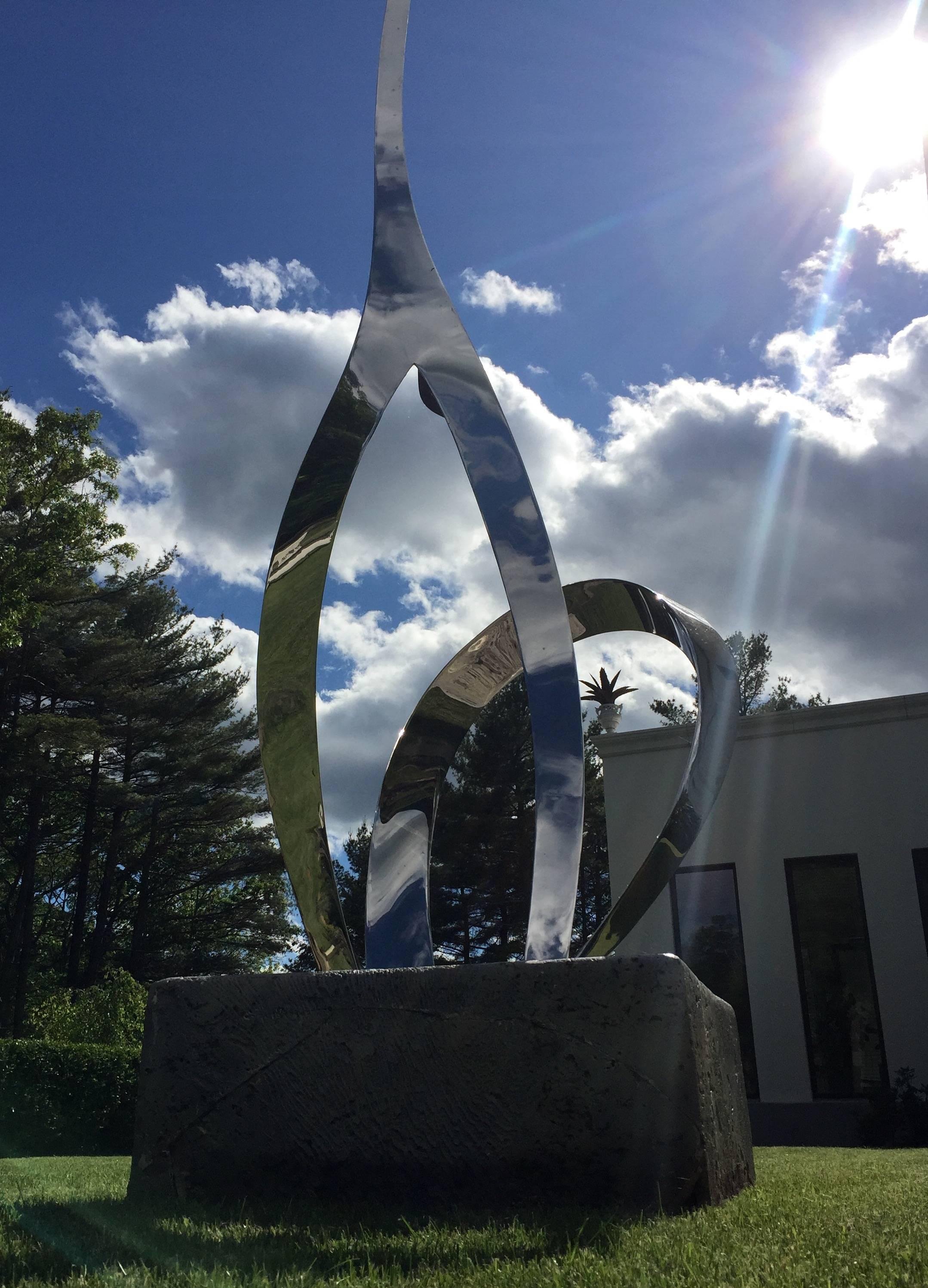 Late 20th Century Sculpture of Dian Fossey  by John Raimondi made of Steel, 10.5' tall, 1987