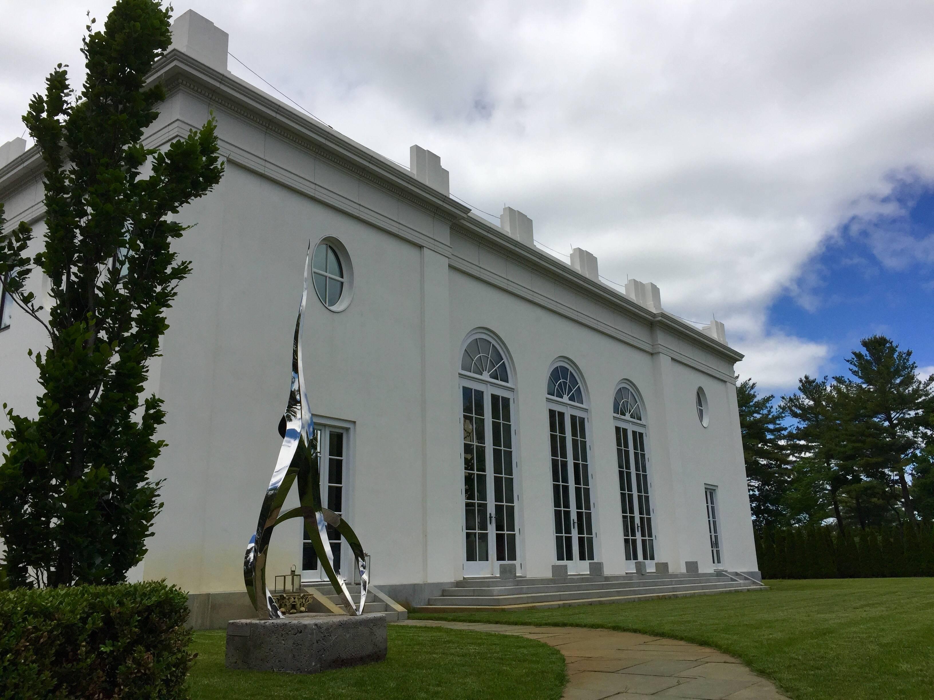 Stainless Steel Sculpture of Dian Fossey  by John Raimondi made of Steel, 10.5' tall, 1987