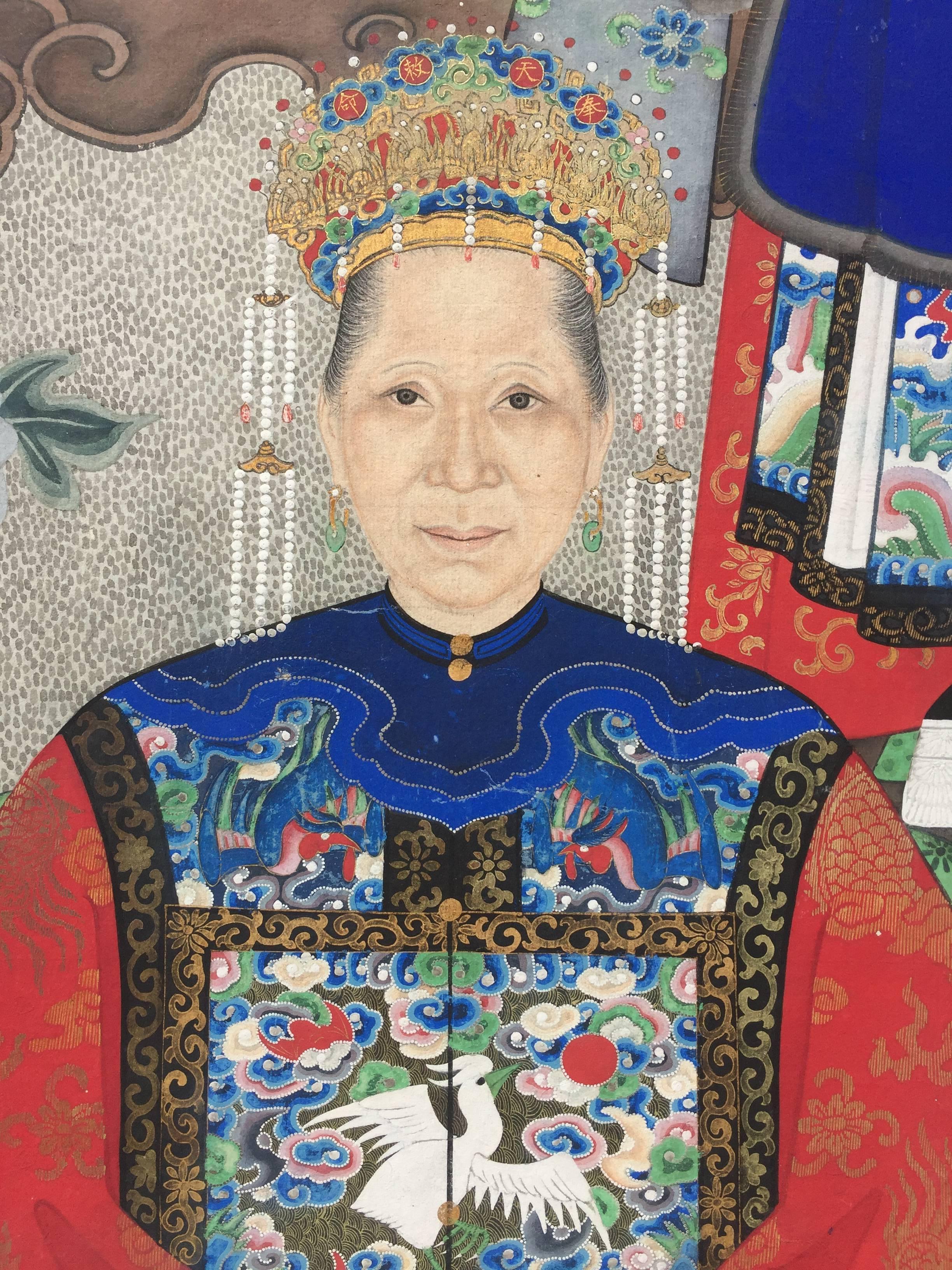 Chinese Ancestral Portrait  In Good Condition In New Haven, CT