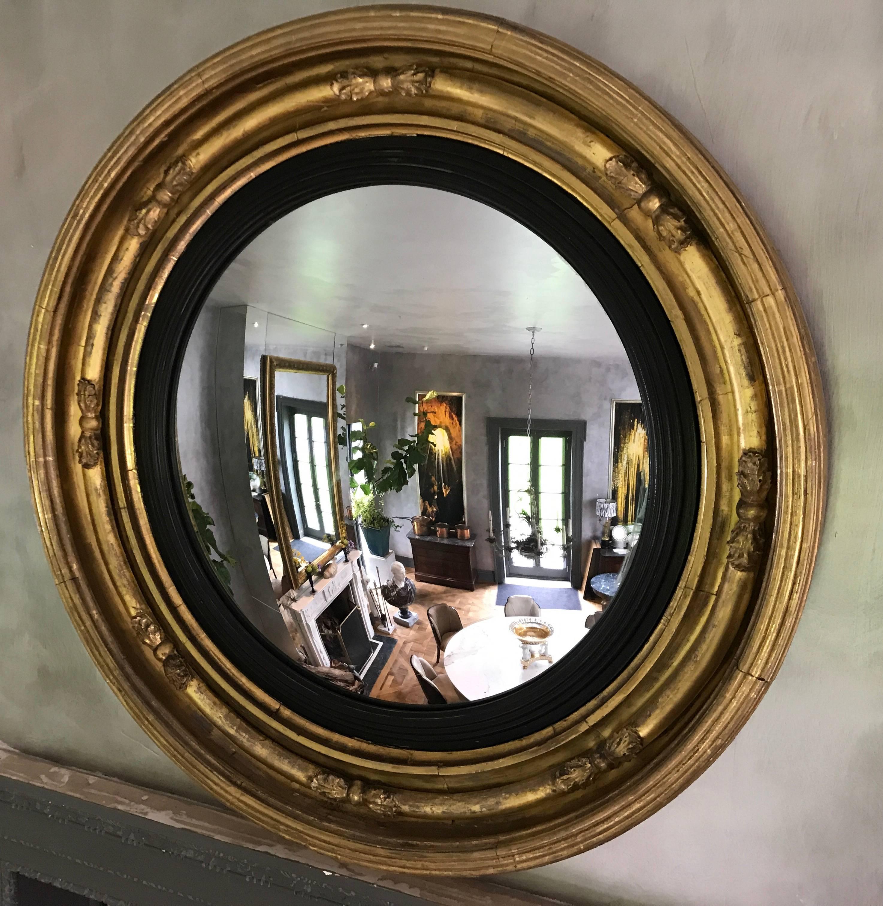 English Monumental Convex Mirror 