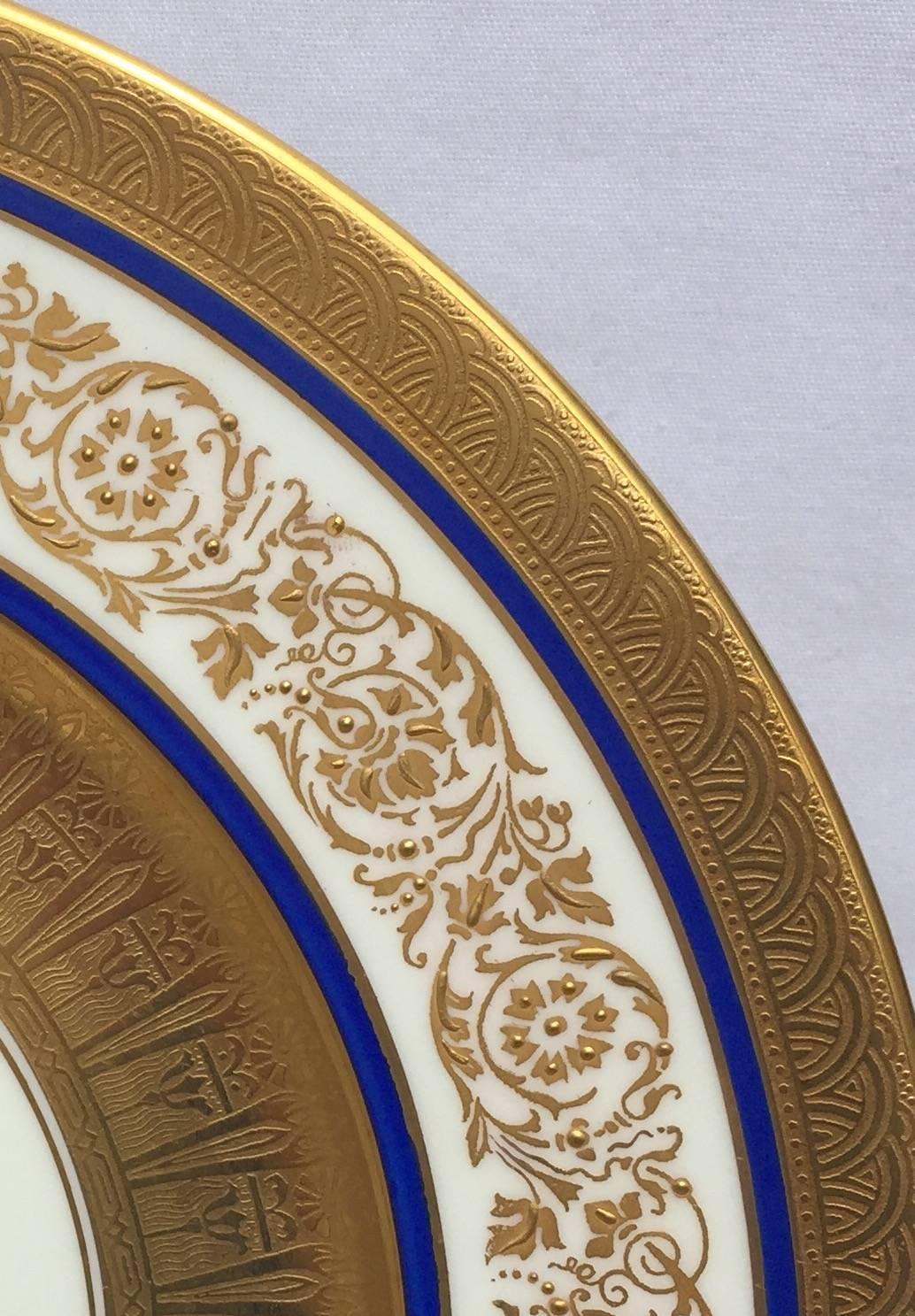 Gilt 10 Dinner Plates by Cauldon