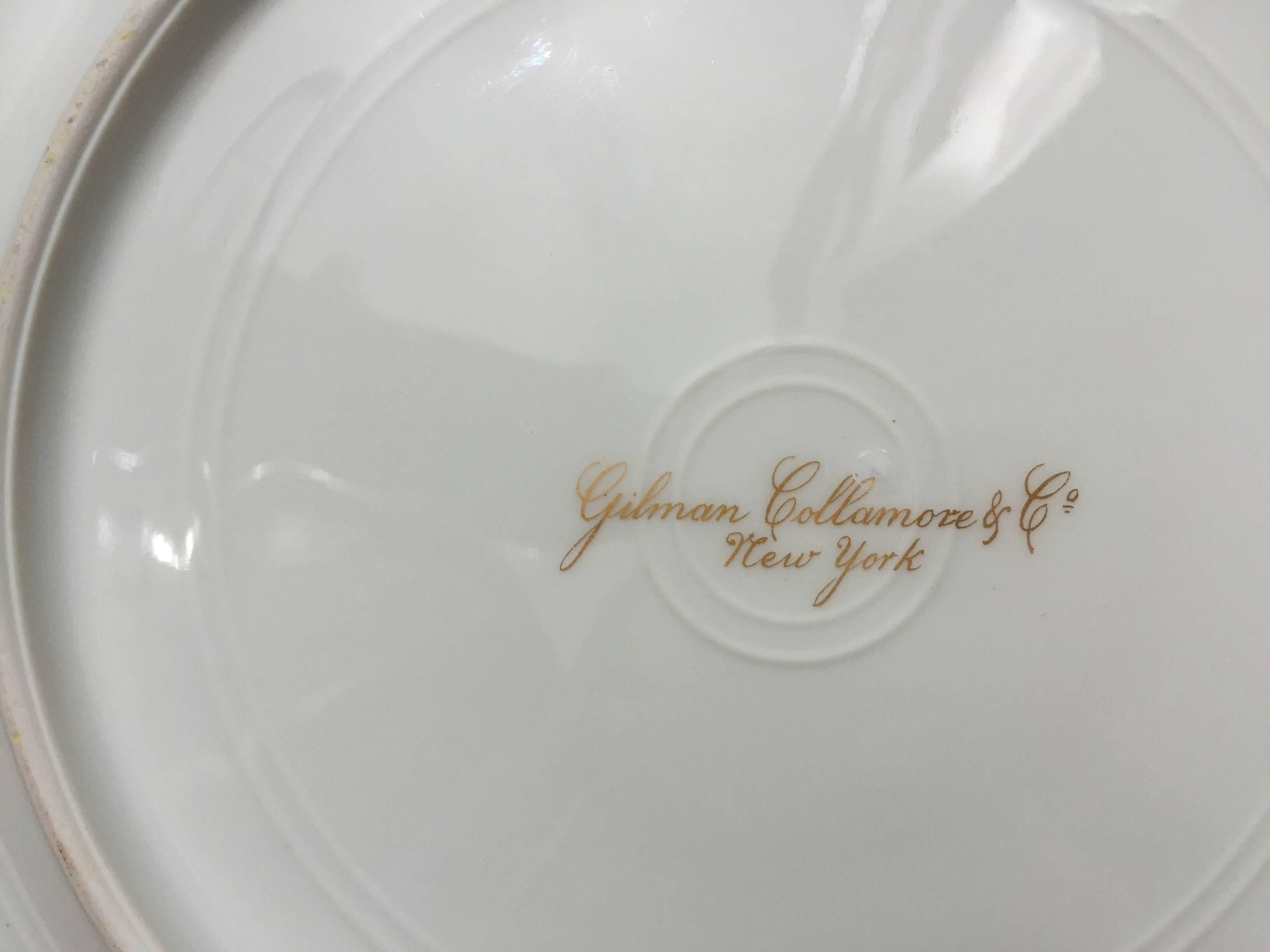American 12 Porcelain Plates with 24 Karat Gold Border