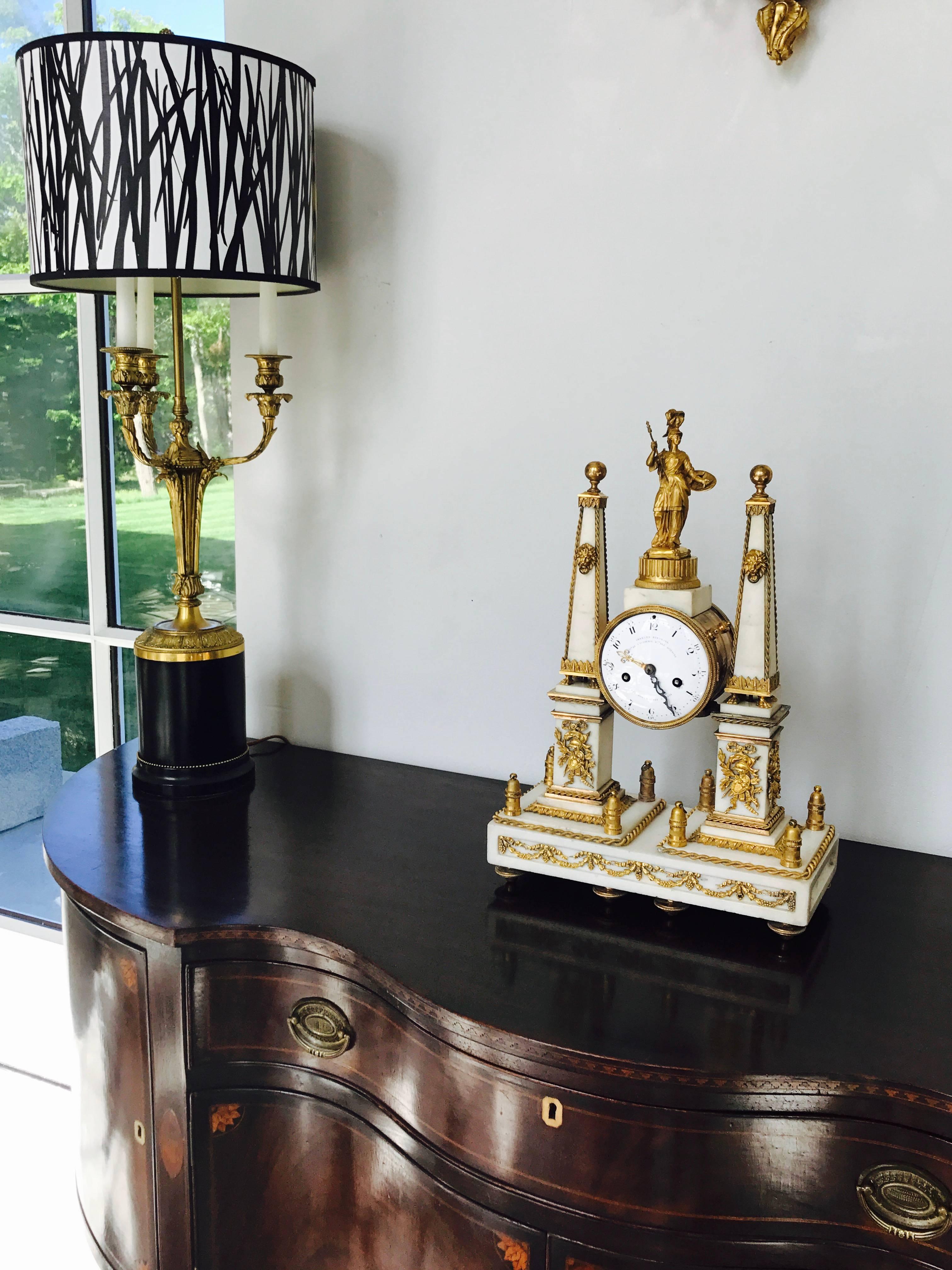 Late 18th Century Marble Clock, Louis XVI  For Sale