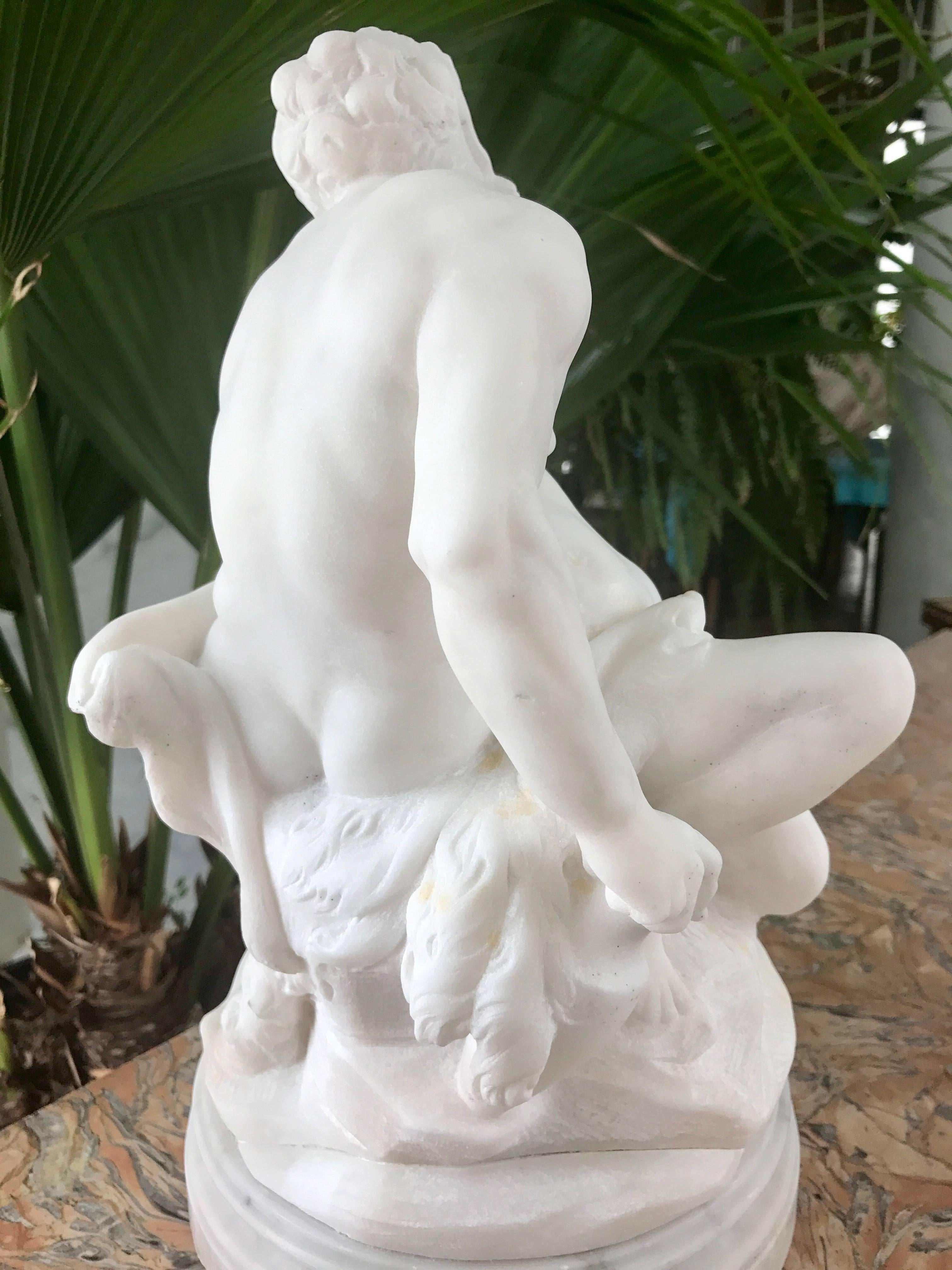 Classical Greek Marble Sculpture of Satyr  For Sale