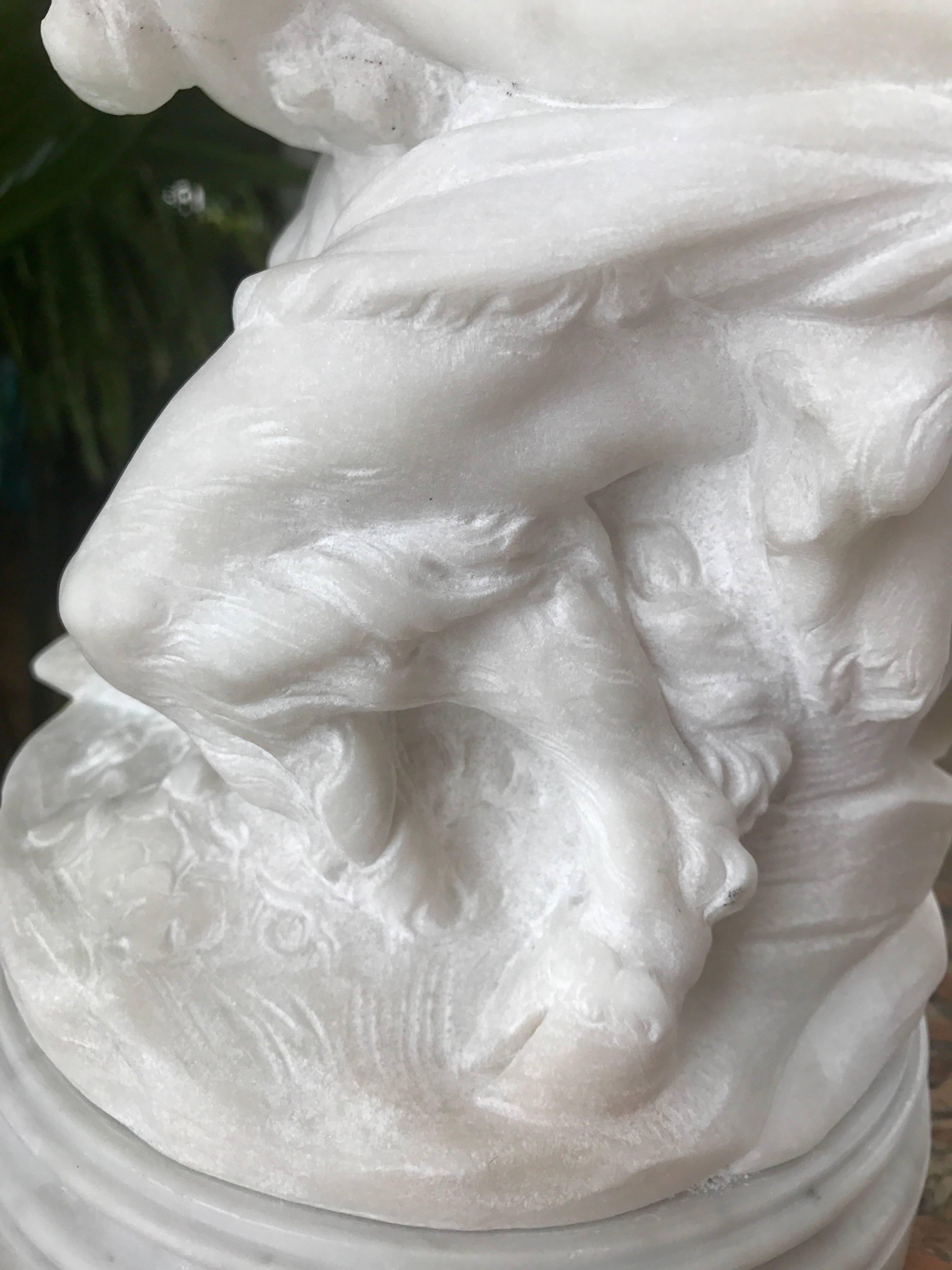 French Marble Sculpture of Satyr  For Sale