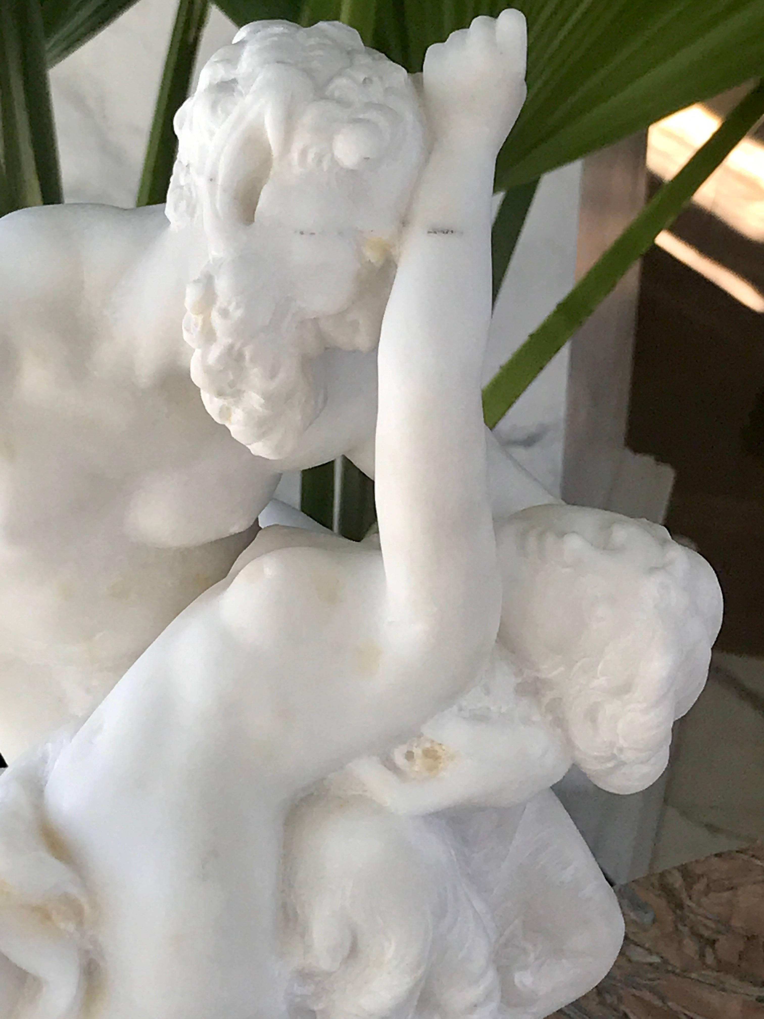 Marble Sculpture of Satyr  In Good Condition For Sale In New Haven, CT