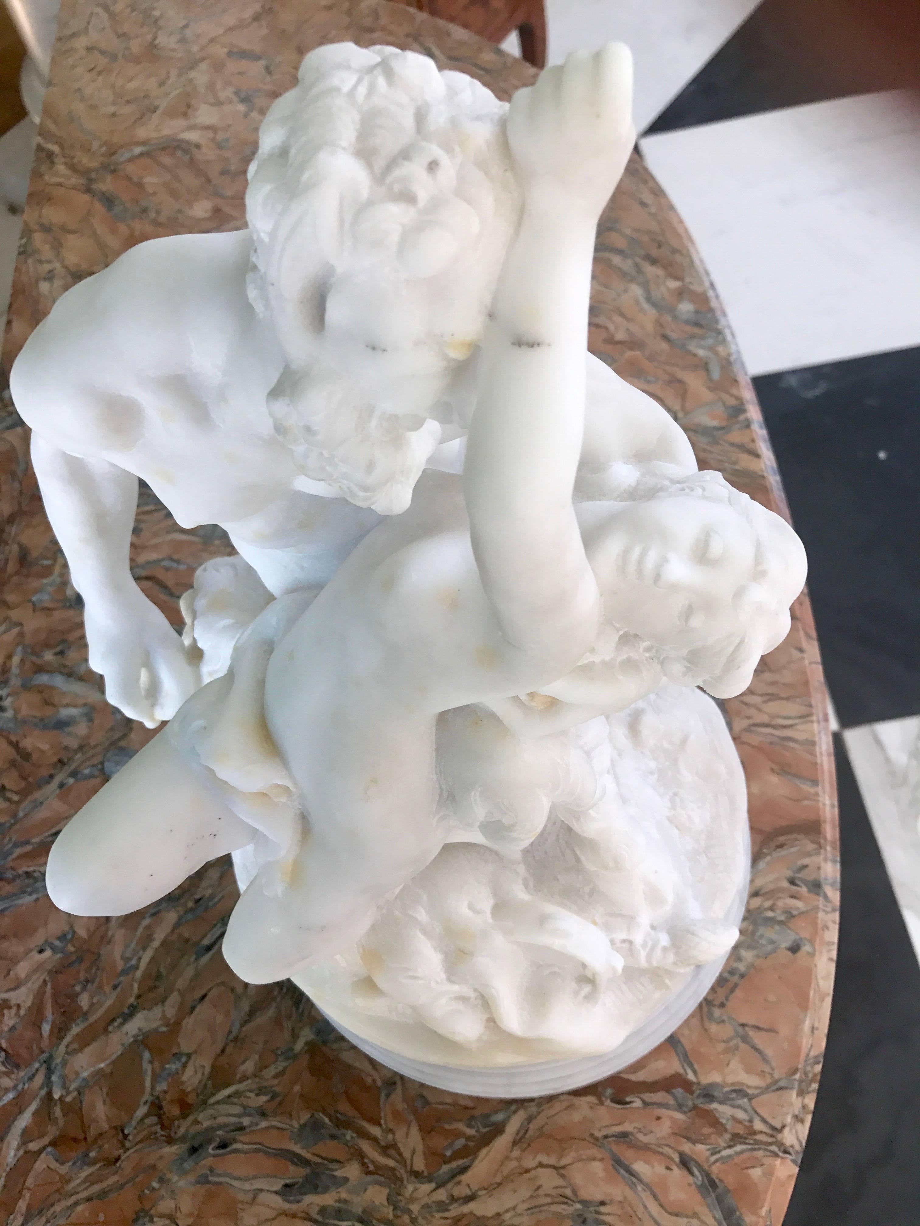 Late 18th Century Marble Sculpture of Satyr  For Sale