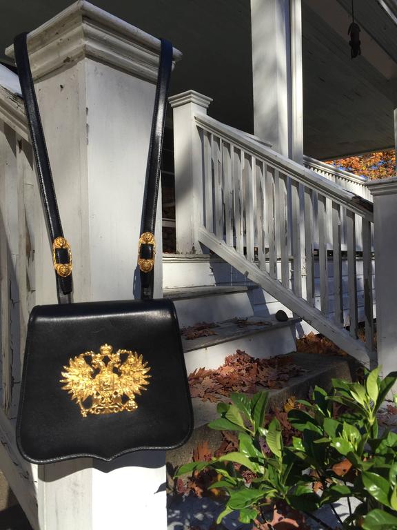 Black Christopher Ross Handbag with Imperial Russian Crest at 1stDibs