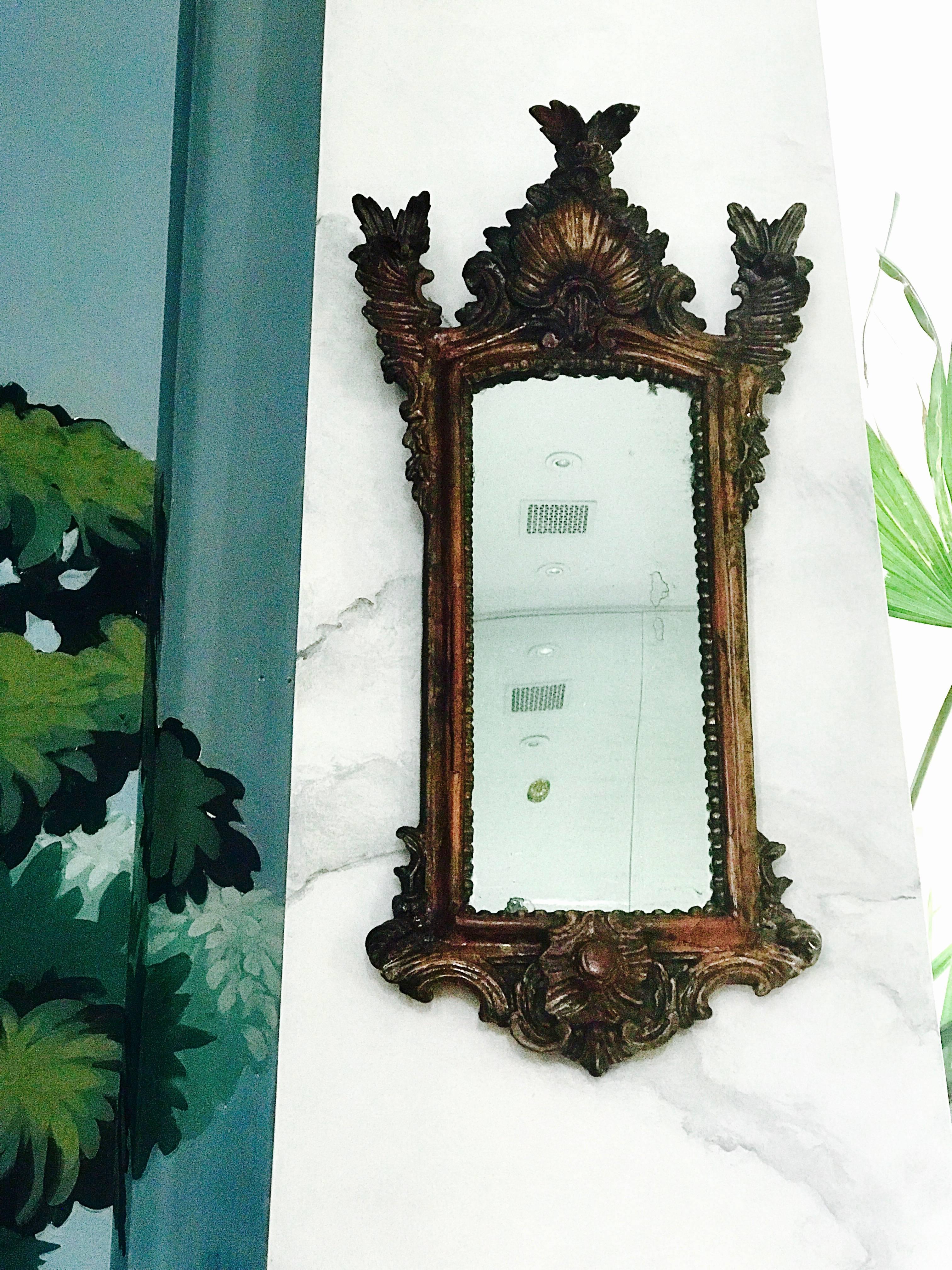 Carved Pair of Baroque Mirrors  For Sale