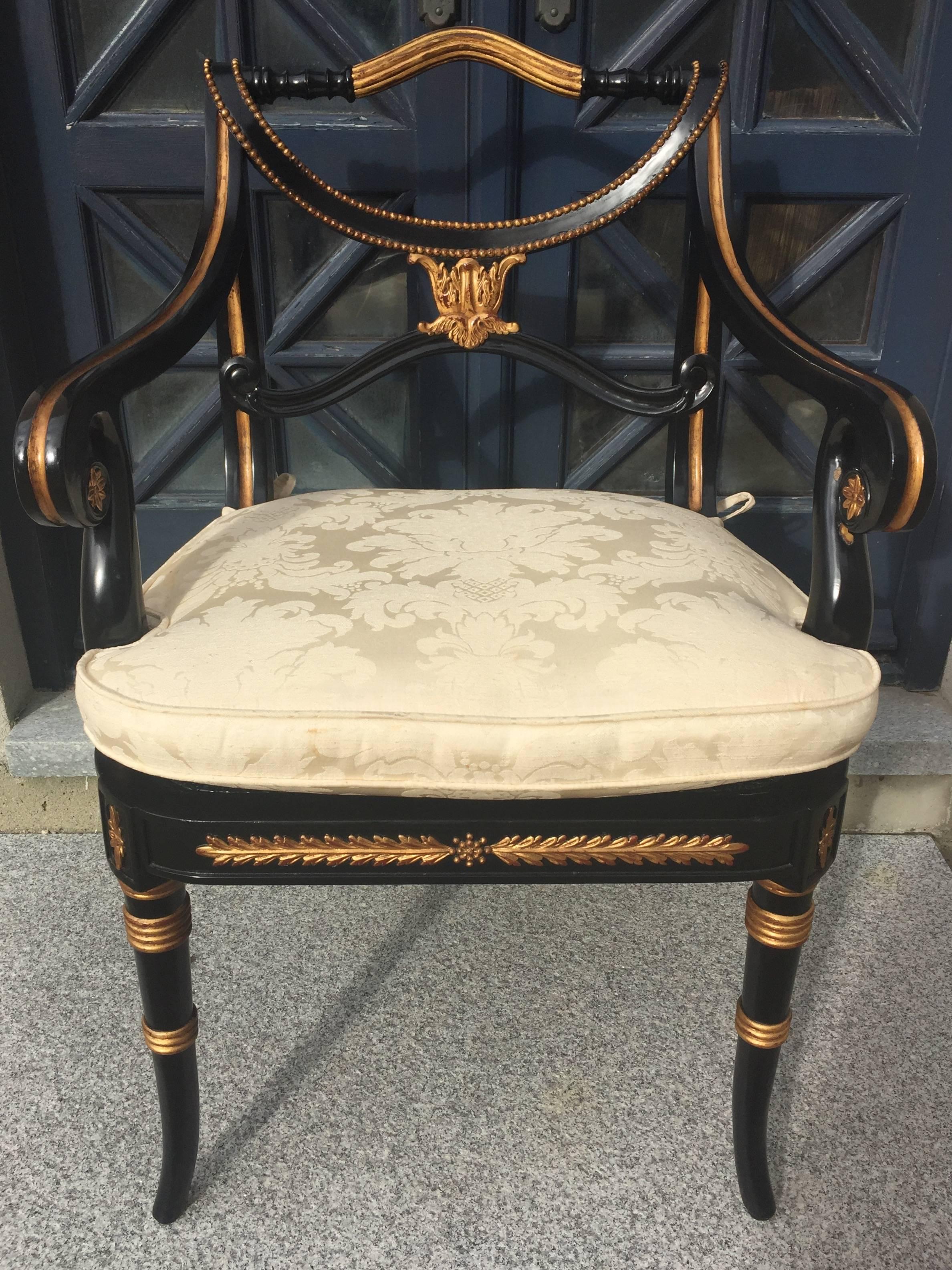 Late 20th Century  Regency Style Dining Chairs 