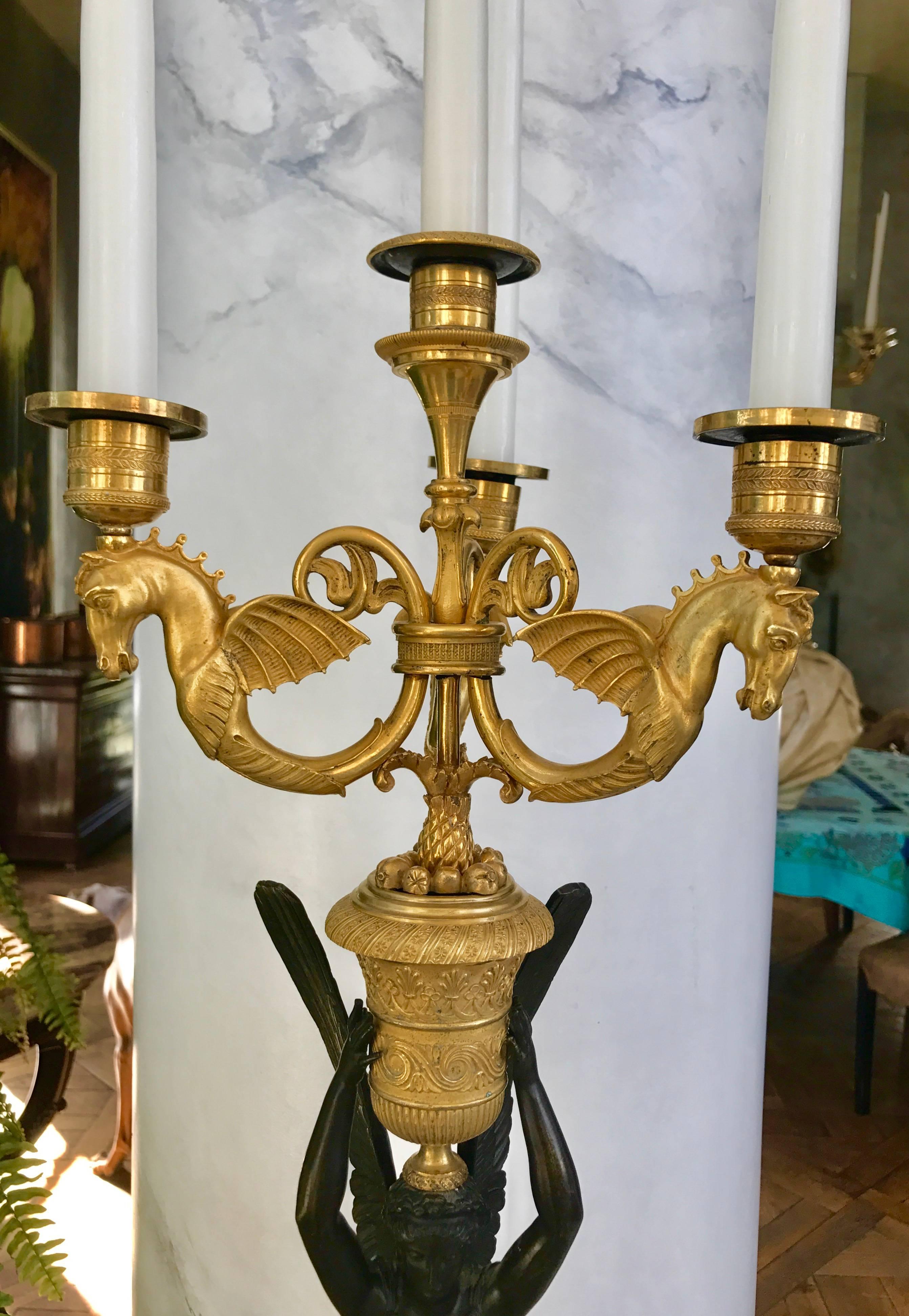 Pair of Large Empire Candelabra 3