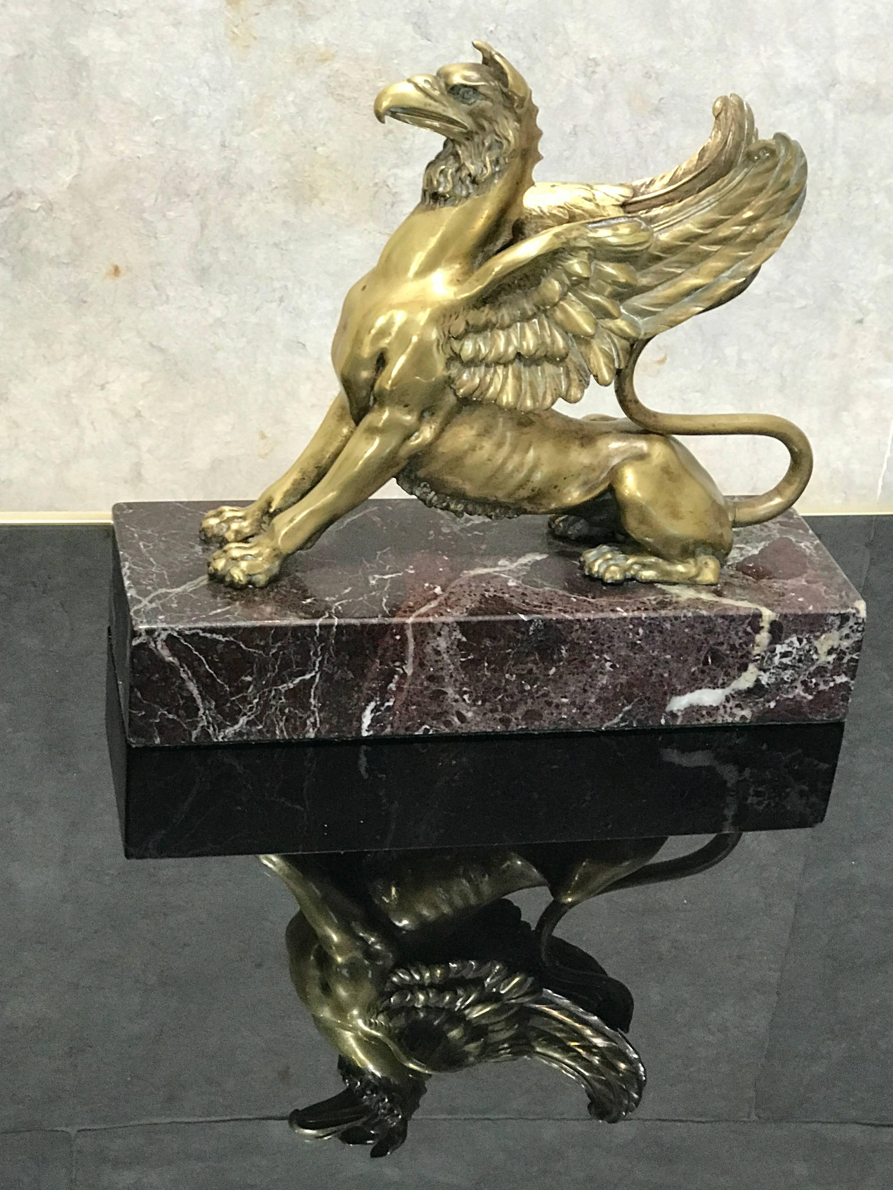 Early 19th Century Pair of Regency Bronze Griffins