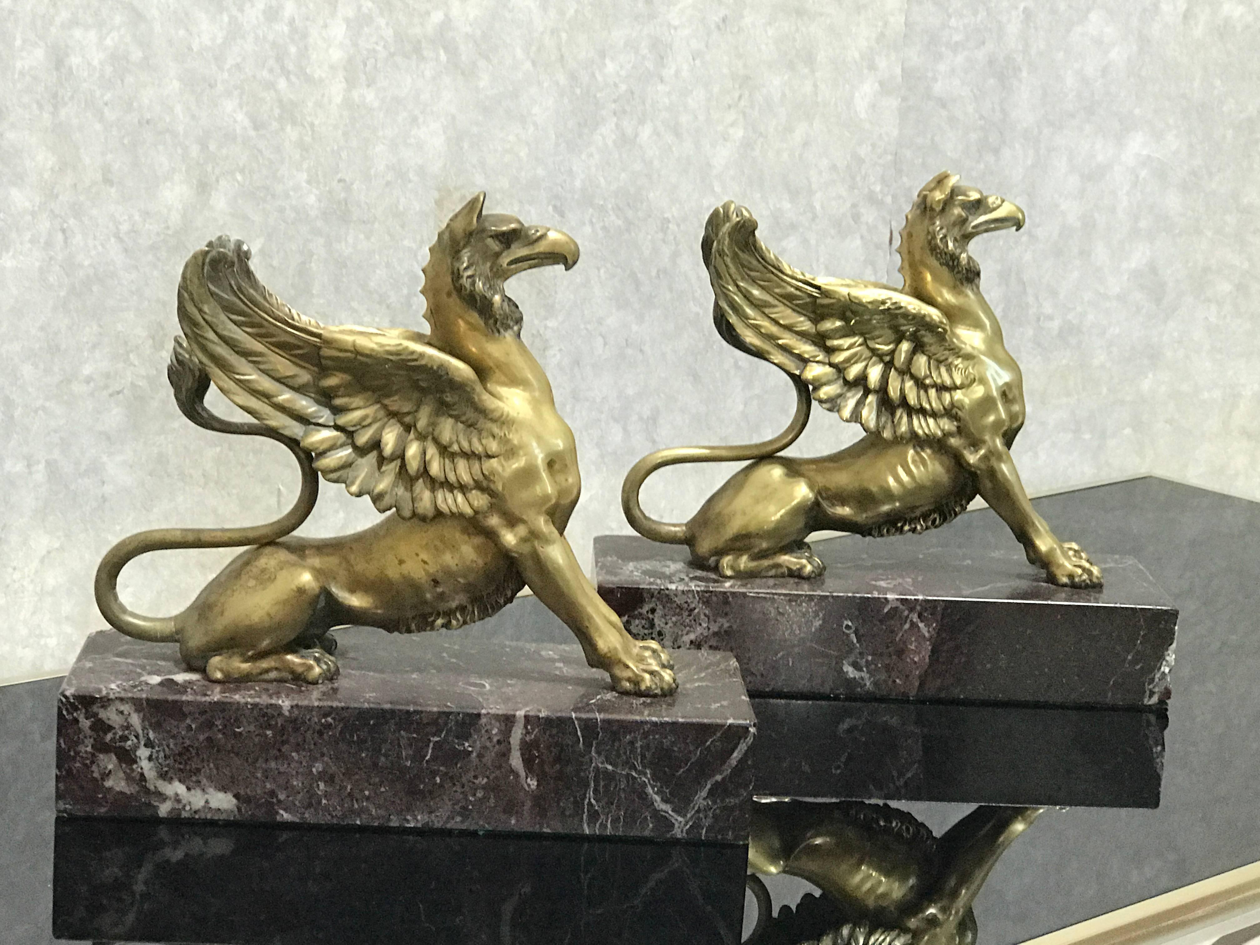 Pair of Regency Bronze Griffins 2