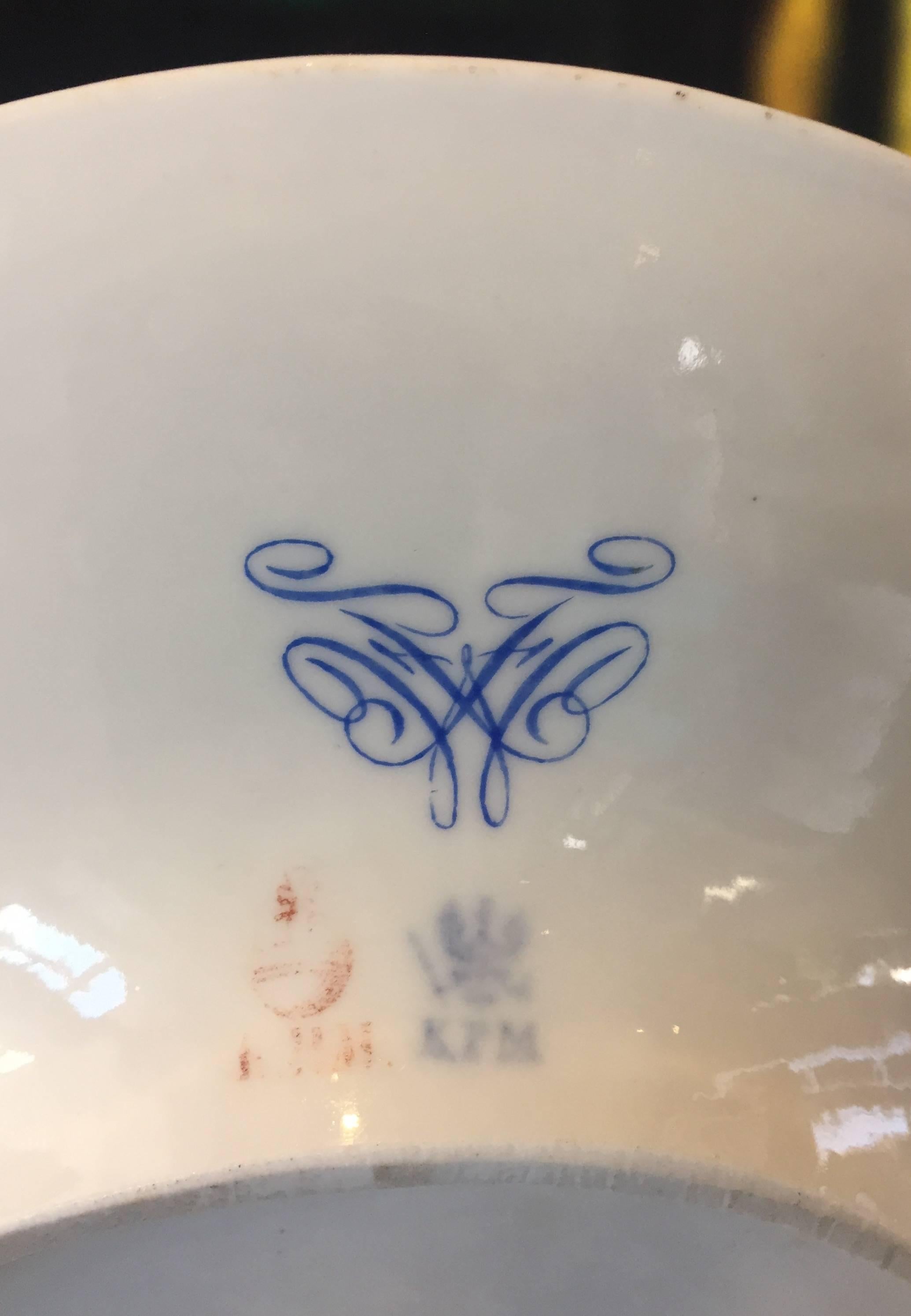 Enameled Berlin/KPM Porcelain Dinner Service, King Wilhelm II Grape Motif For Sale