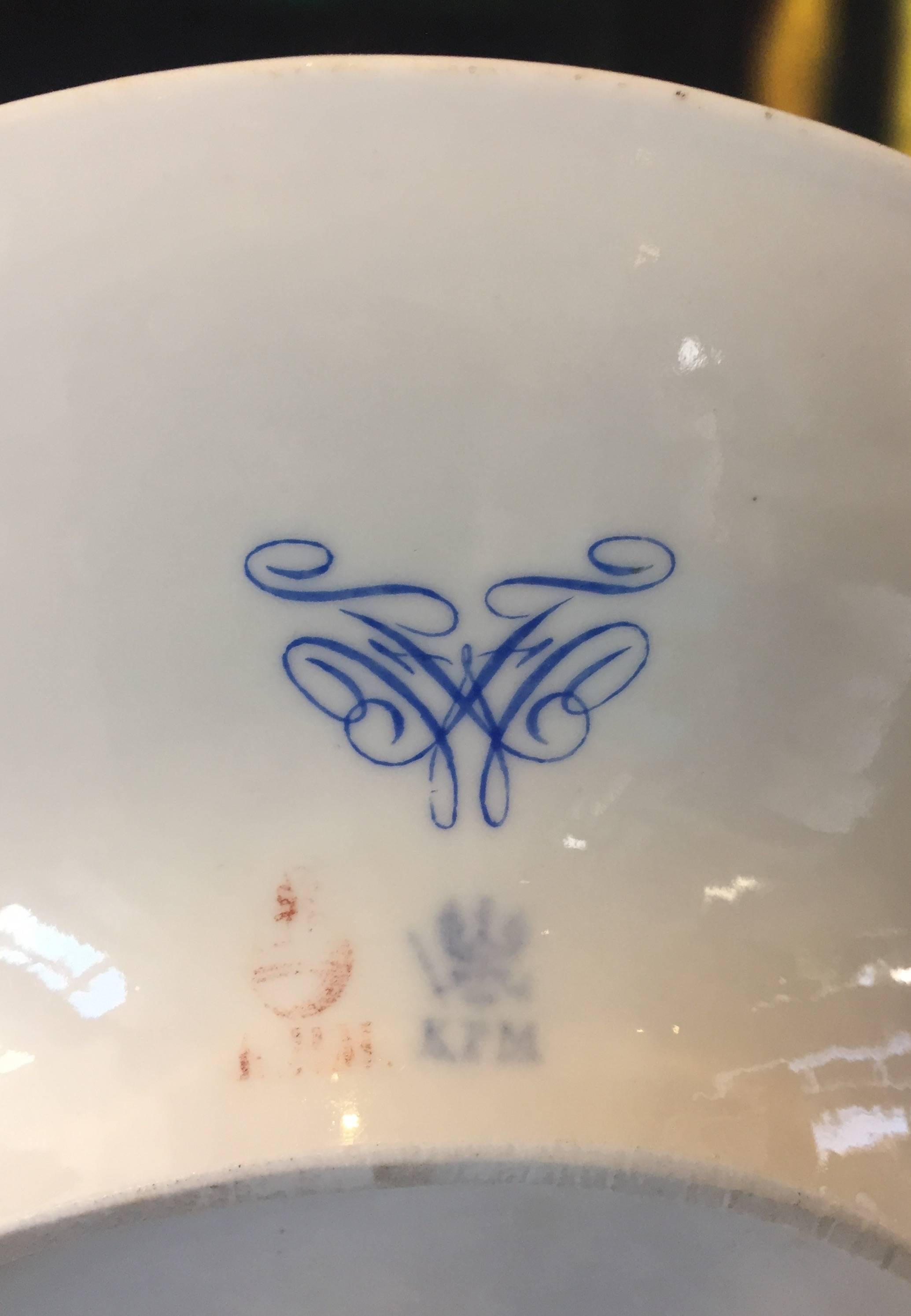 Late 19th Century Berlin/KPM Porcelain Dinner Service, King Wilhelm II Grape Motif For Sale