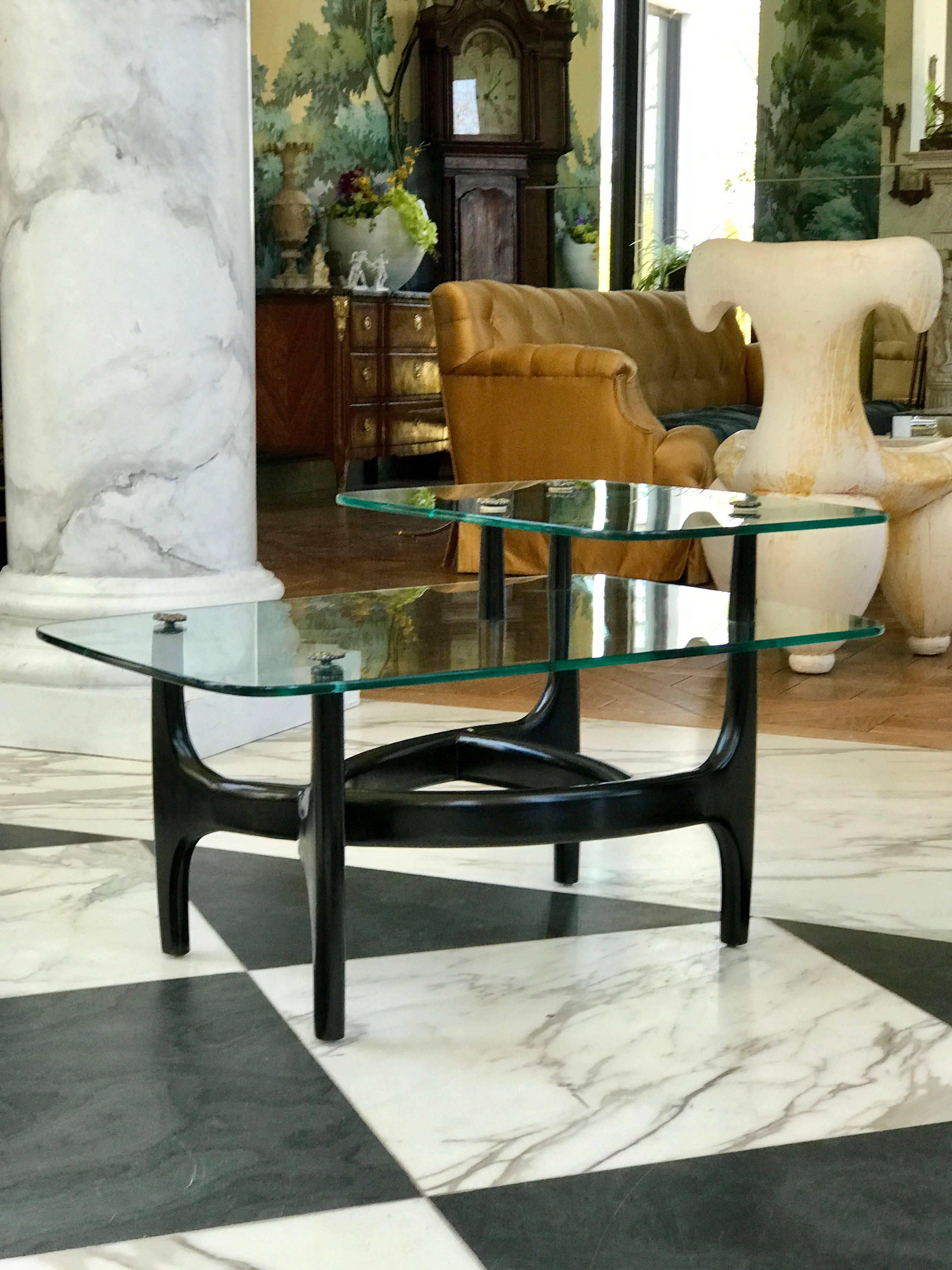 Glass Top Side Tables  In Good Condition For Sale In New Haven, CT