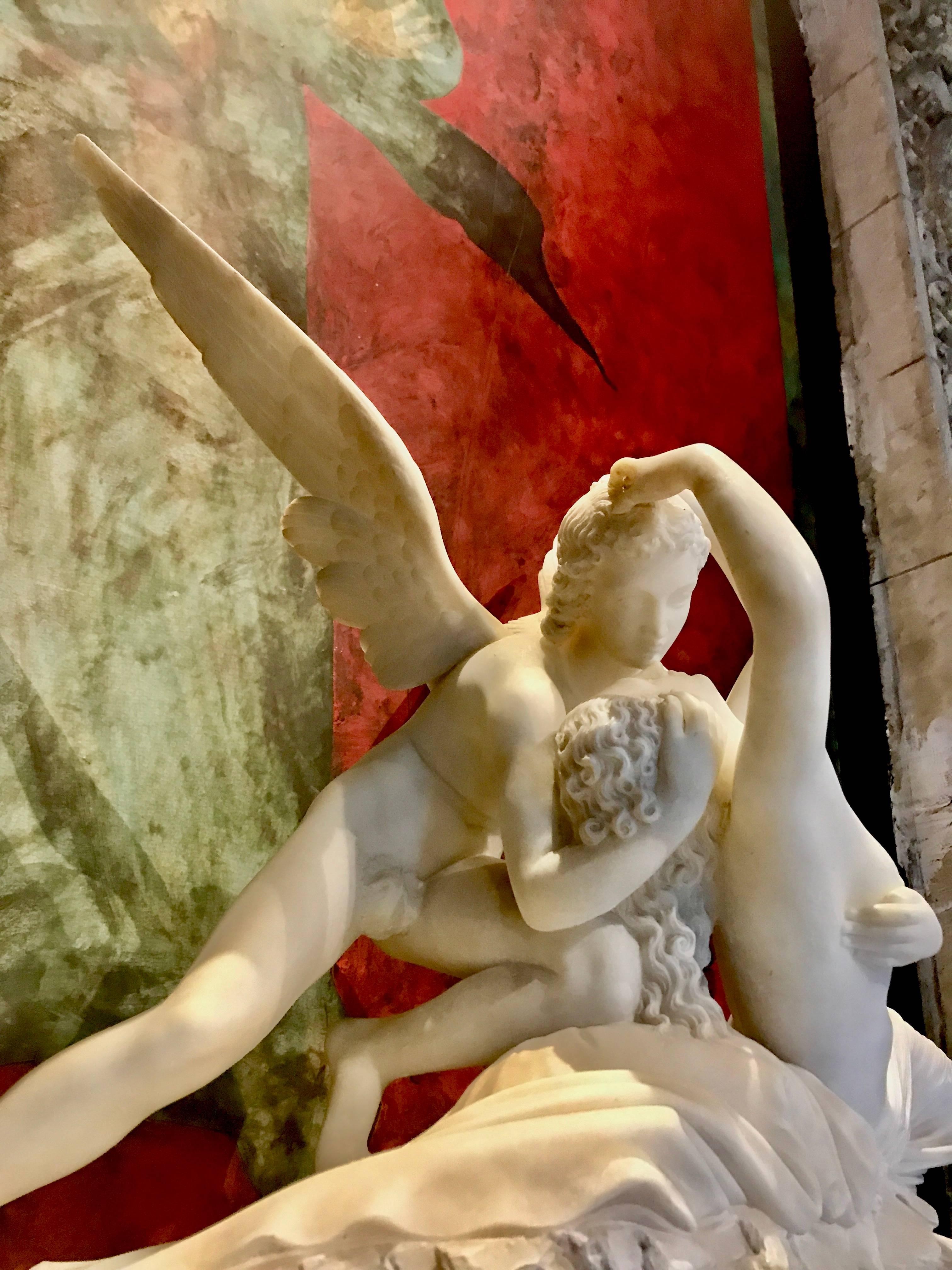 Italian Sculpture of Amor and Psyche For Sale