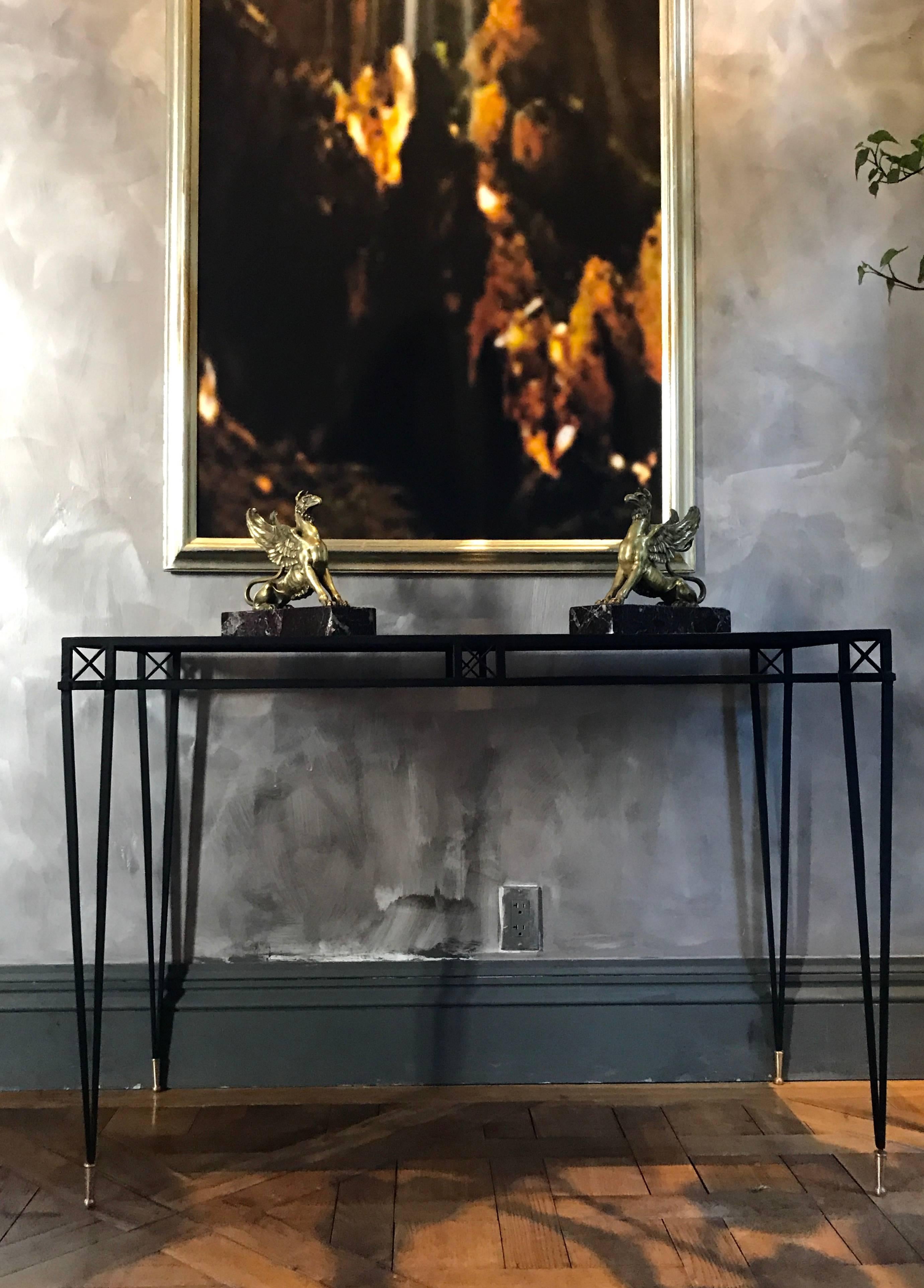 Hand-Crafted Pair of Console Tables