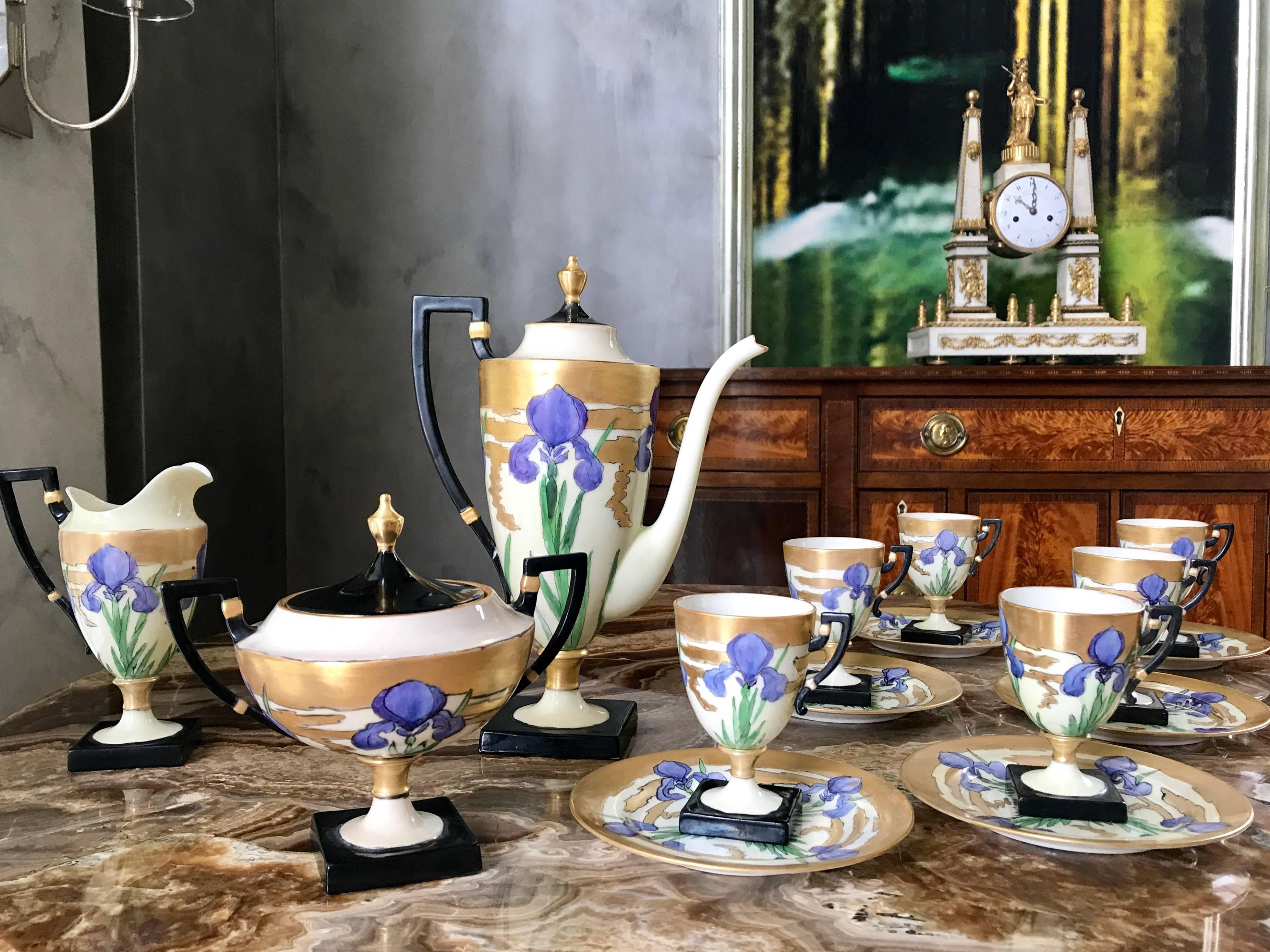 Art Nouveau An Art Deco Lenox Belleek Porcelain Coffee Service For Sale