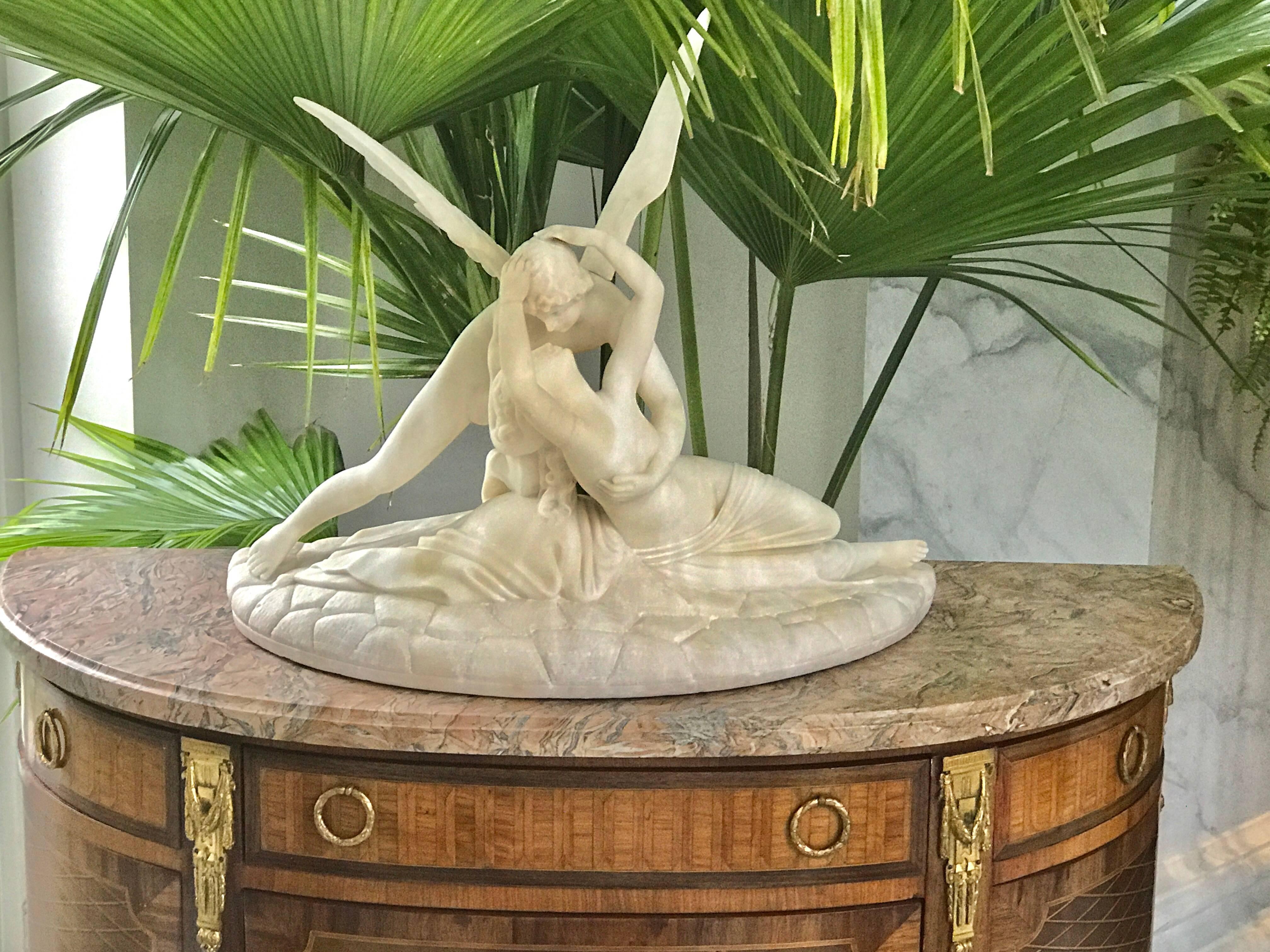 Neoclassical Sculpture of Cupid and Psyche