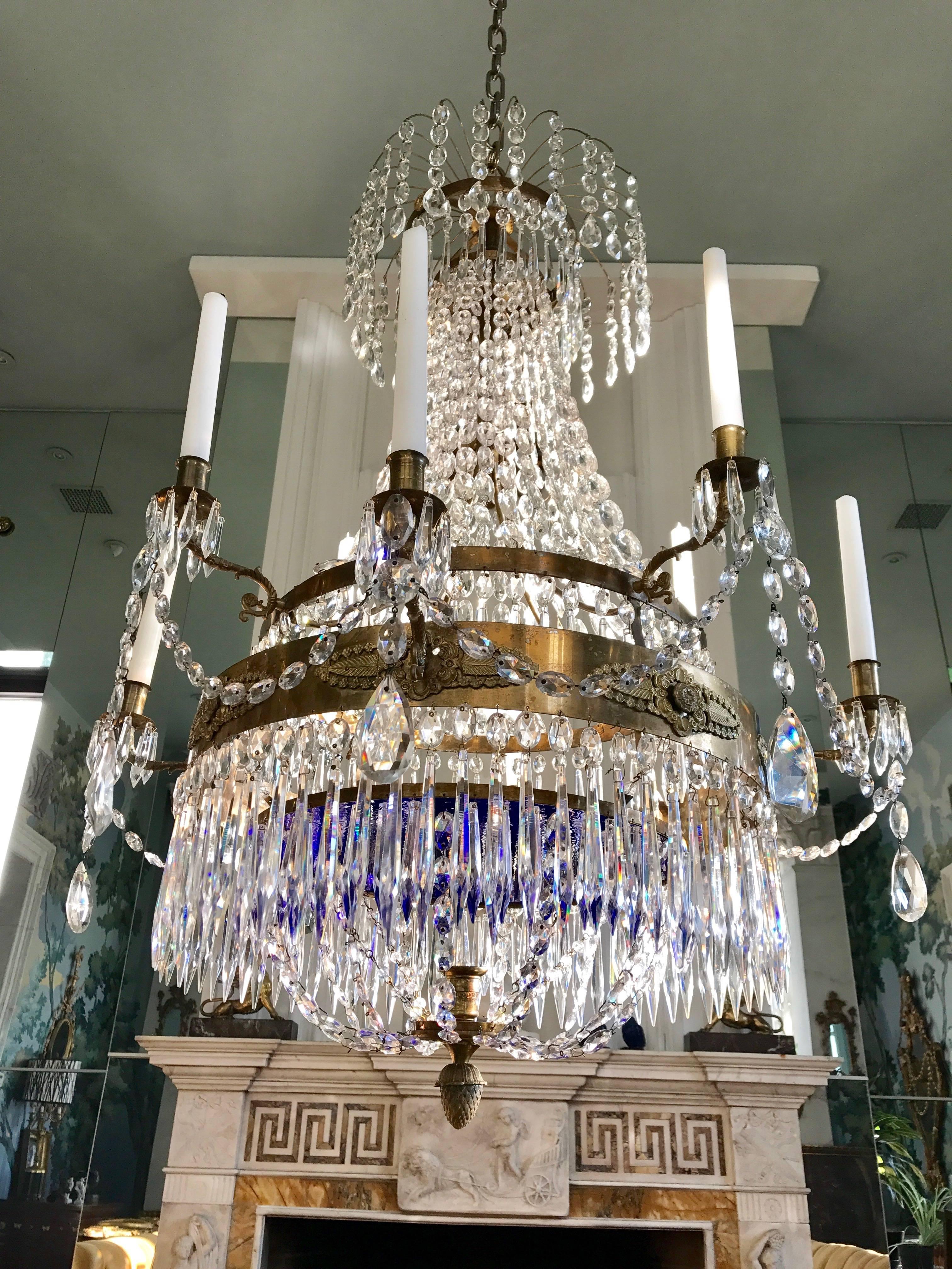 Neoclassical Empire Crystal Chandelier