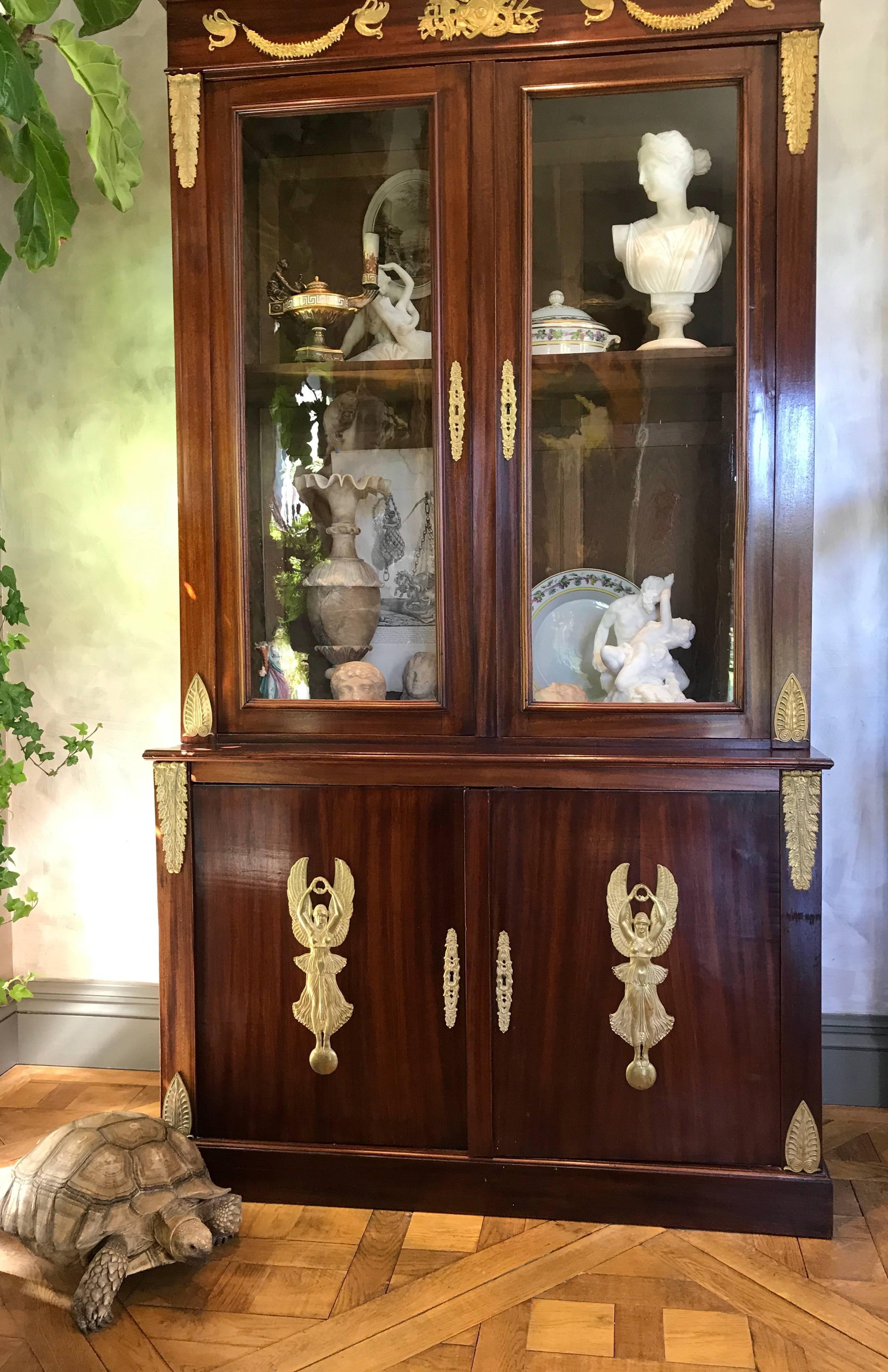French Neoclassical Mahogany  Empire Bookcases For Sale