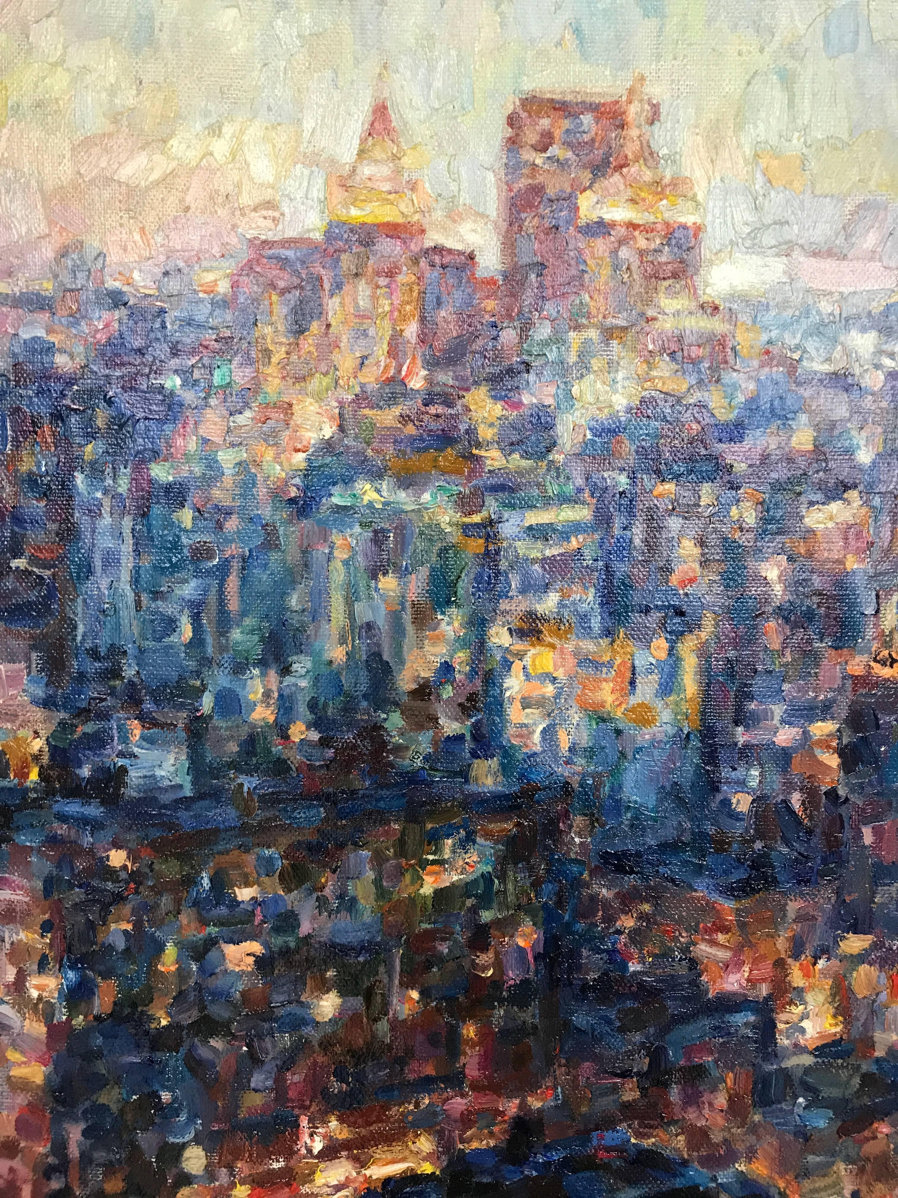 Oil on Canvas of New York City by Sergei Danilin In Excellent Condition In New Haven, CT