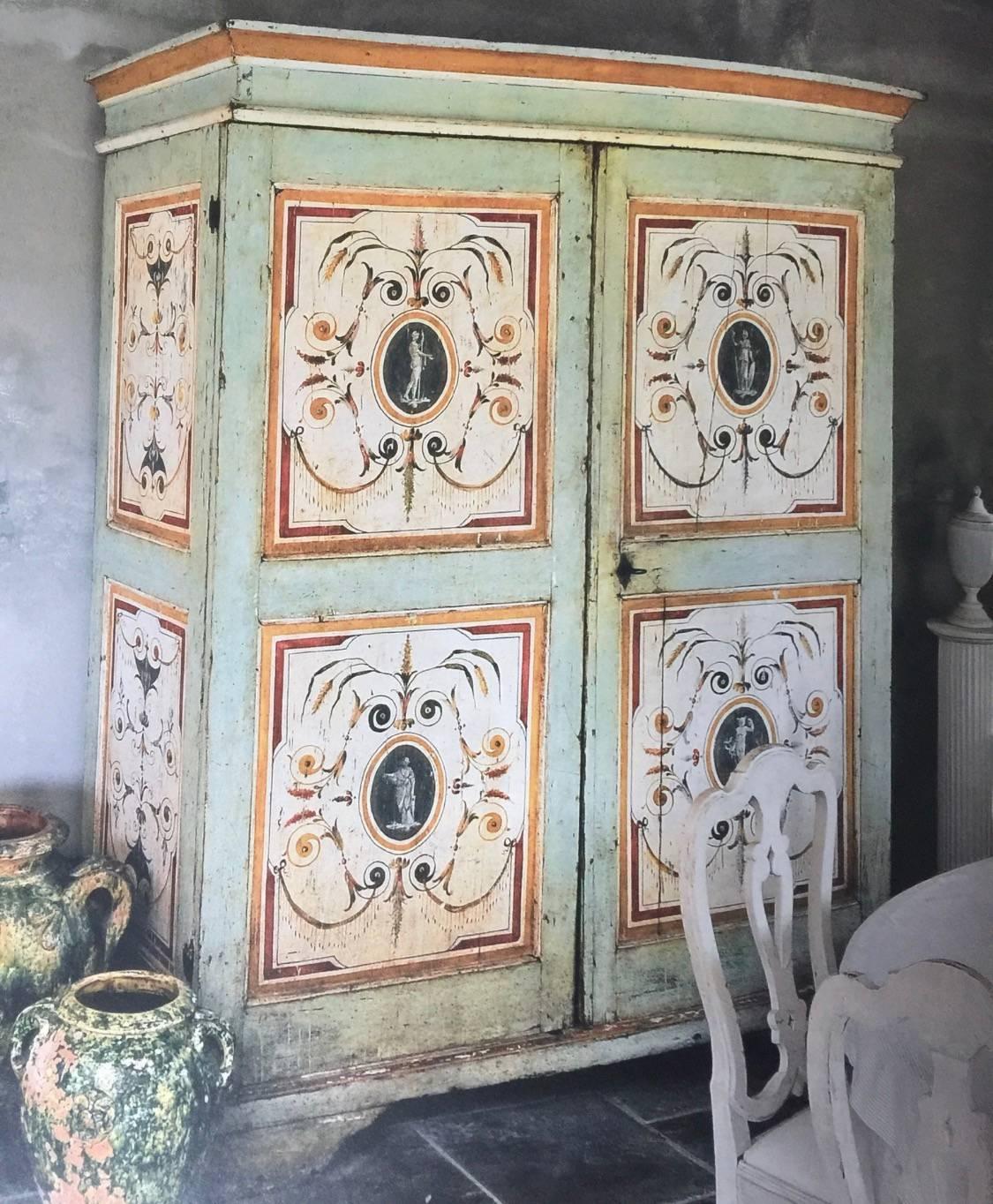 Swedish Painted Armoire, Gustavian