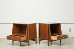 Kipp Stewart for Drexel Walnut Declaration End Tables Nightstands